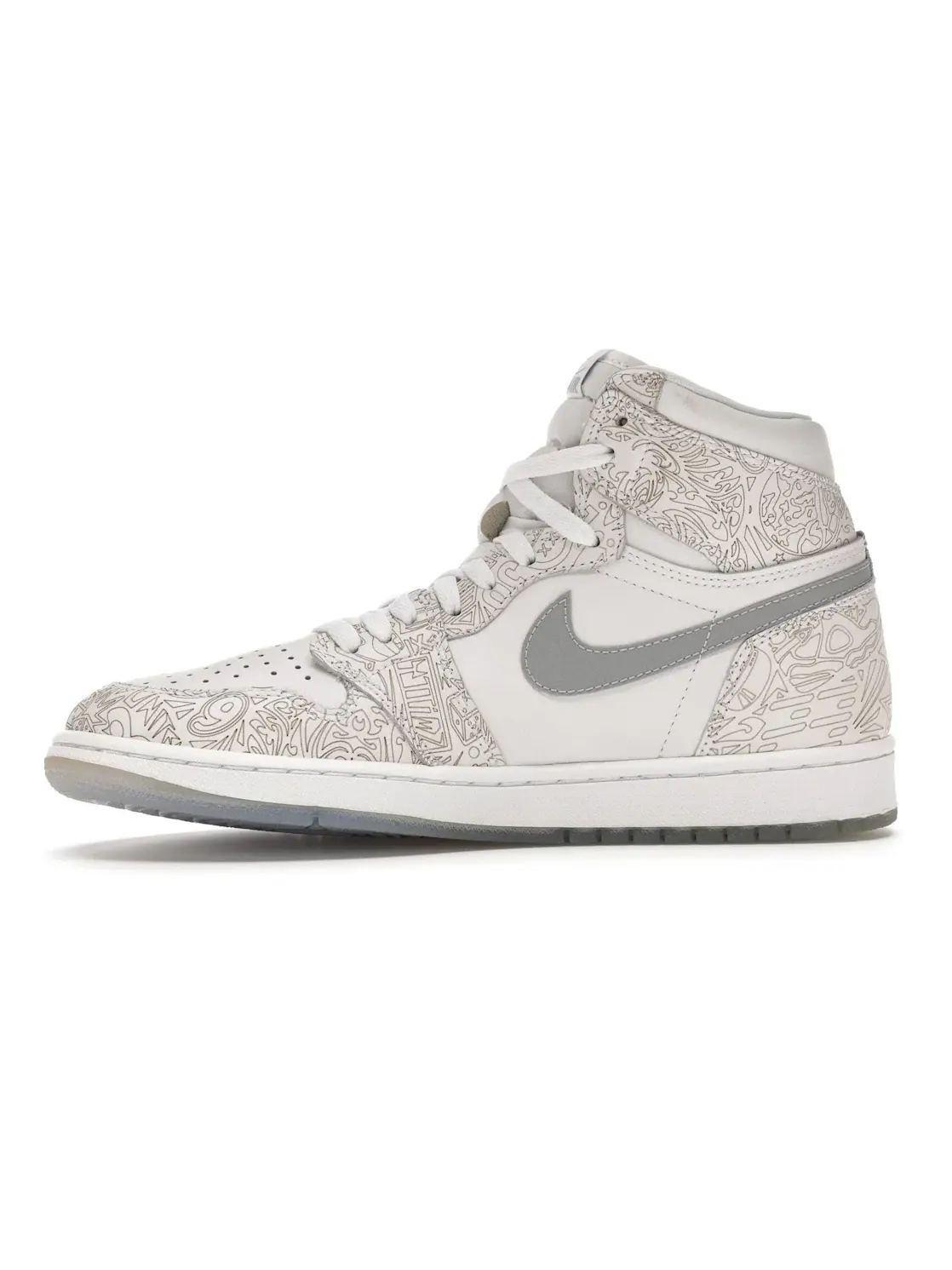 Мужские кроссовки с лазерной гравировкой Jordan 1 Retro 30th Anniversary Laser Jordan — изображение 3 из 4, белый/серебристый
