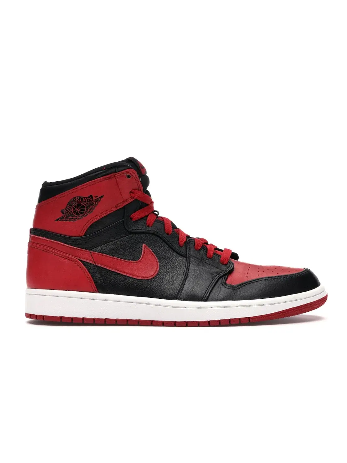 Мужские кроссовки с высоким качеством кожи Jordan 1 Retro Jordan — изображение 1 из 4, черный/красный-белый