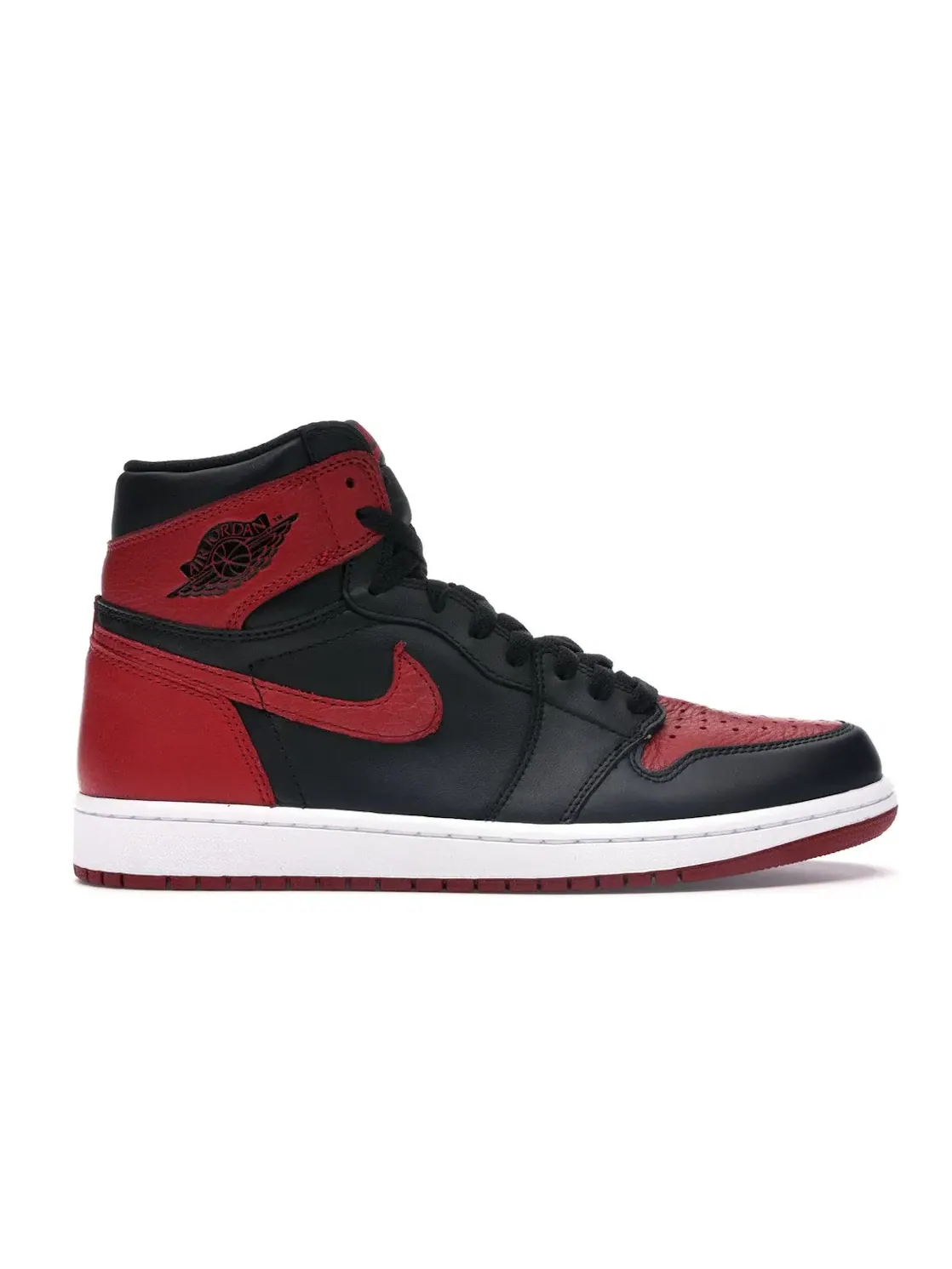 Мужские кроссовки кожаные Jordan 1 Retro High — изображение 1 из 4, черный/красный-белый