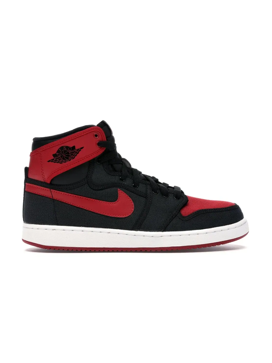 Мужские кроссовки с верхом из канваса и кожи Jordan 1 Retro Jordan — изображение 1 из 4, черный/красный-белый