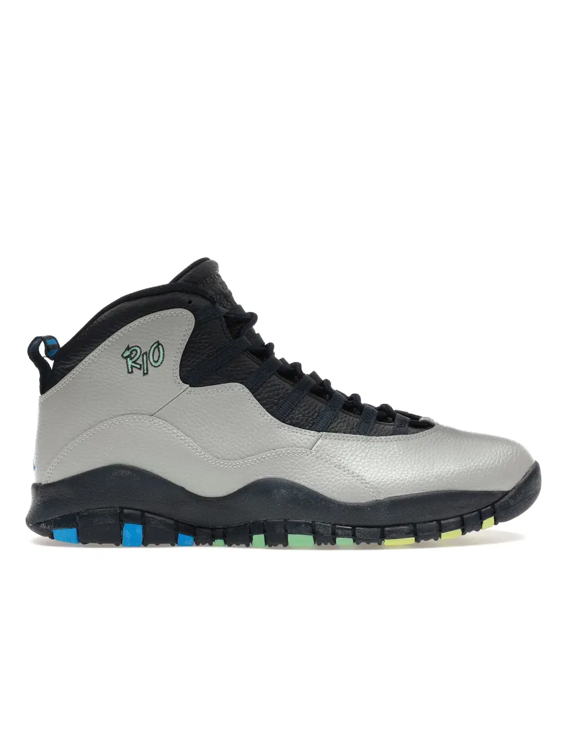 Мужские кроссовки Lifestyle с принтом Jordan 10 Retro — изображение 1 из 4, серый/синий--зеленый