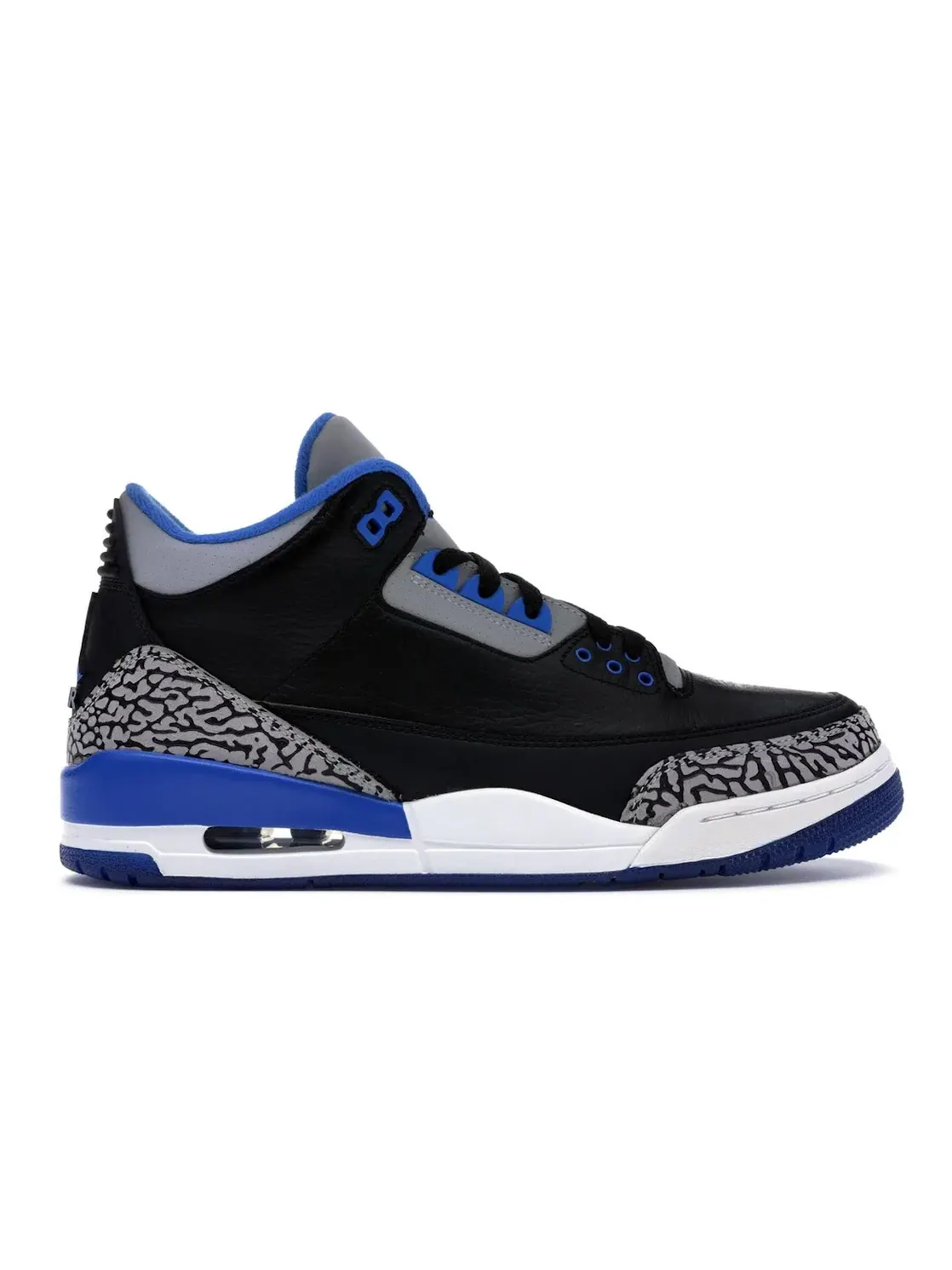 Мужские кроссовки Lifestyle с принтом слоновьей кожи Jordan 3 Retro — изображение 1 из 4, черный/синий-серый