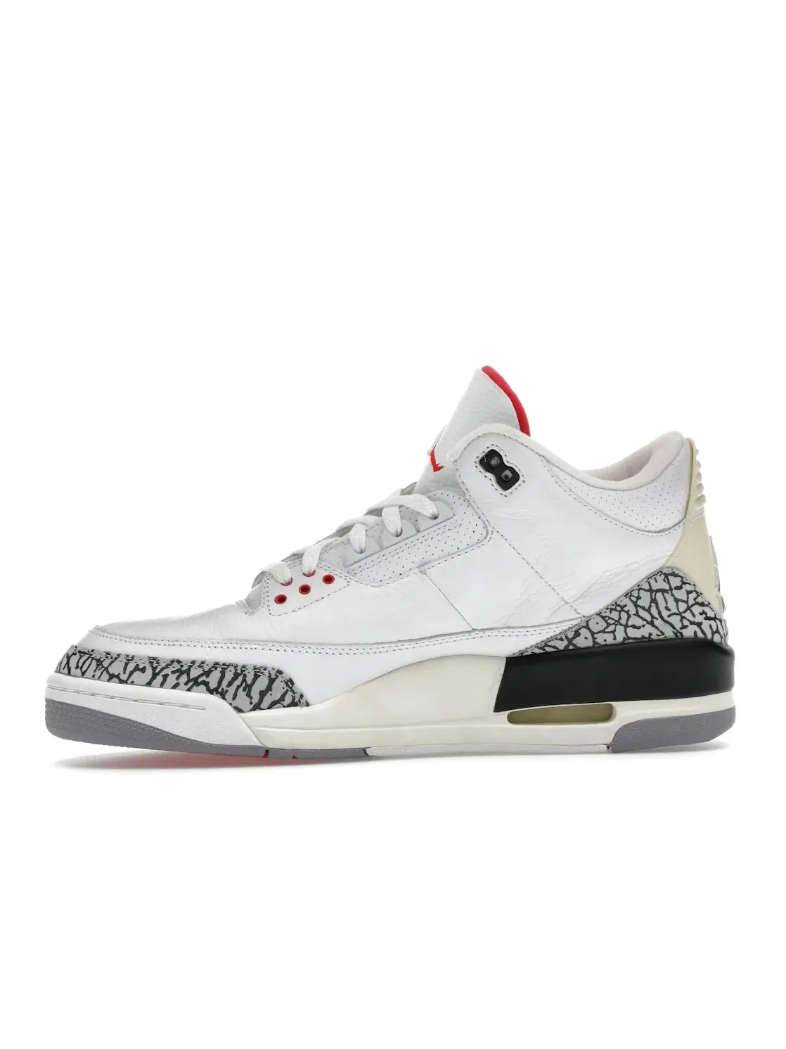 Мужские кроссовки с оригинальным расцветкой Jordan 3 Retro White Cement — изображение 2 из 3, белый/серый-красный