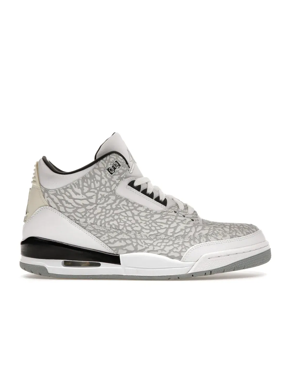 Мужские кроссовки Lifestyle с принтом слоновьей кожи Jordan 3 Retro Jordan — изображение 1 из 4, белый/-черный