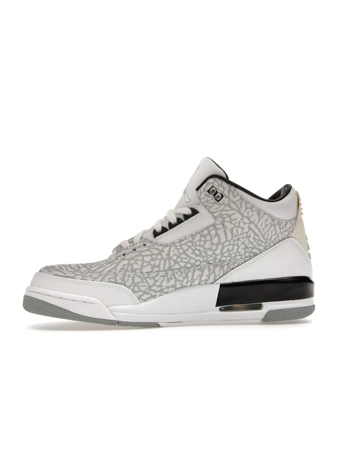 Мужские кроссовки Lifestyle с принтом слоновьей кожи Jordan 3 Retro Jordan — изображение 3 из 4, белый/-черный
