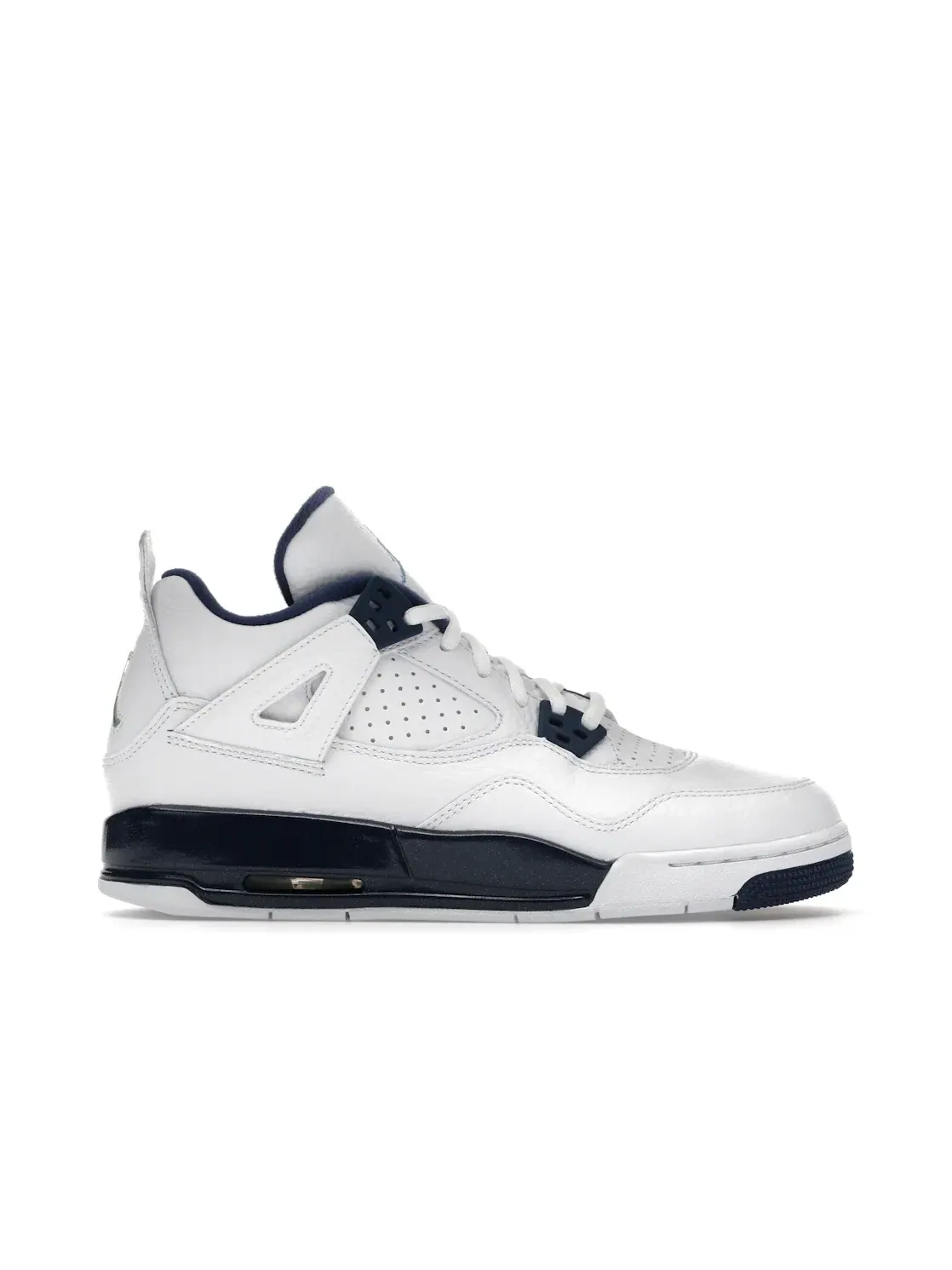 Детские кроссовки Lifestyle с верхом из кожи Jordan 4 Retro Jordan — изображение 1 из 4, белый/синий-темно-синий