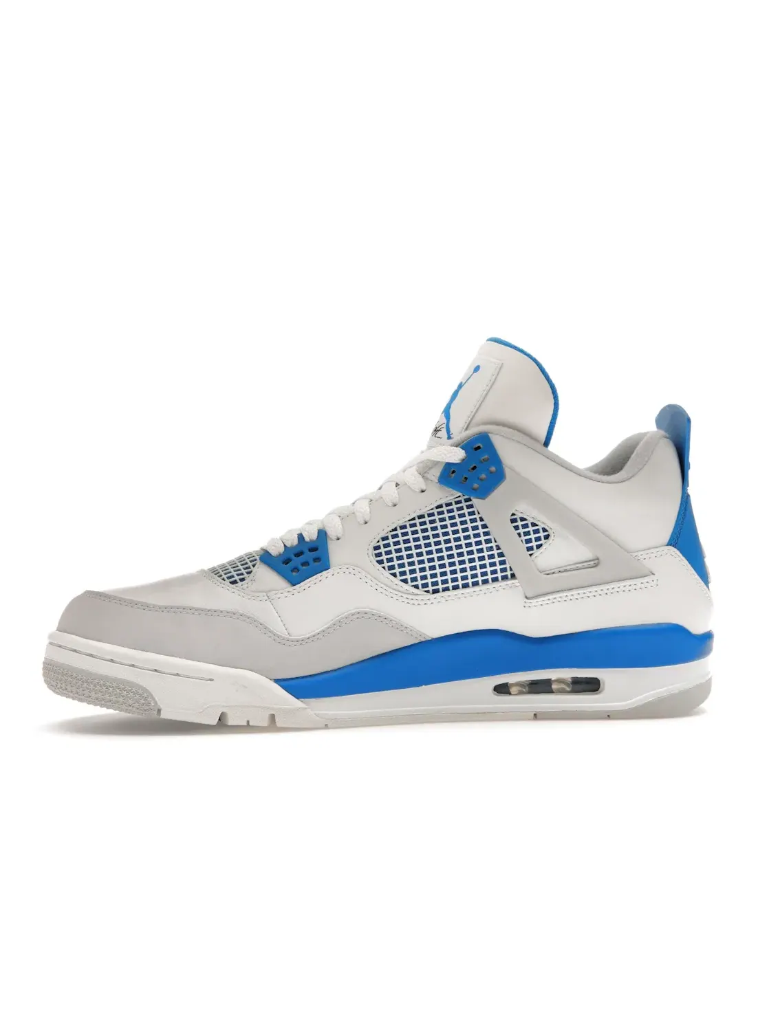 Мужские кроссовки кожаные Air Jordan 4 Retro Military Blue (2012) Jordan — изображение 3 из 4, белый/синий-серый