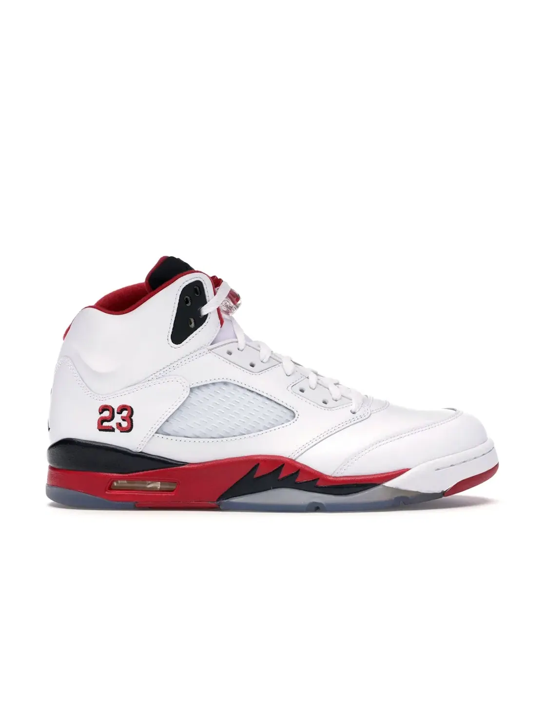 Мужские кроссовки с замшевыми и пластиковыми вставками Jordan 5 Retro Jordan — изображение 1 из 4, белый/красный-черный