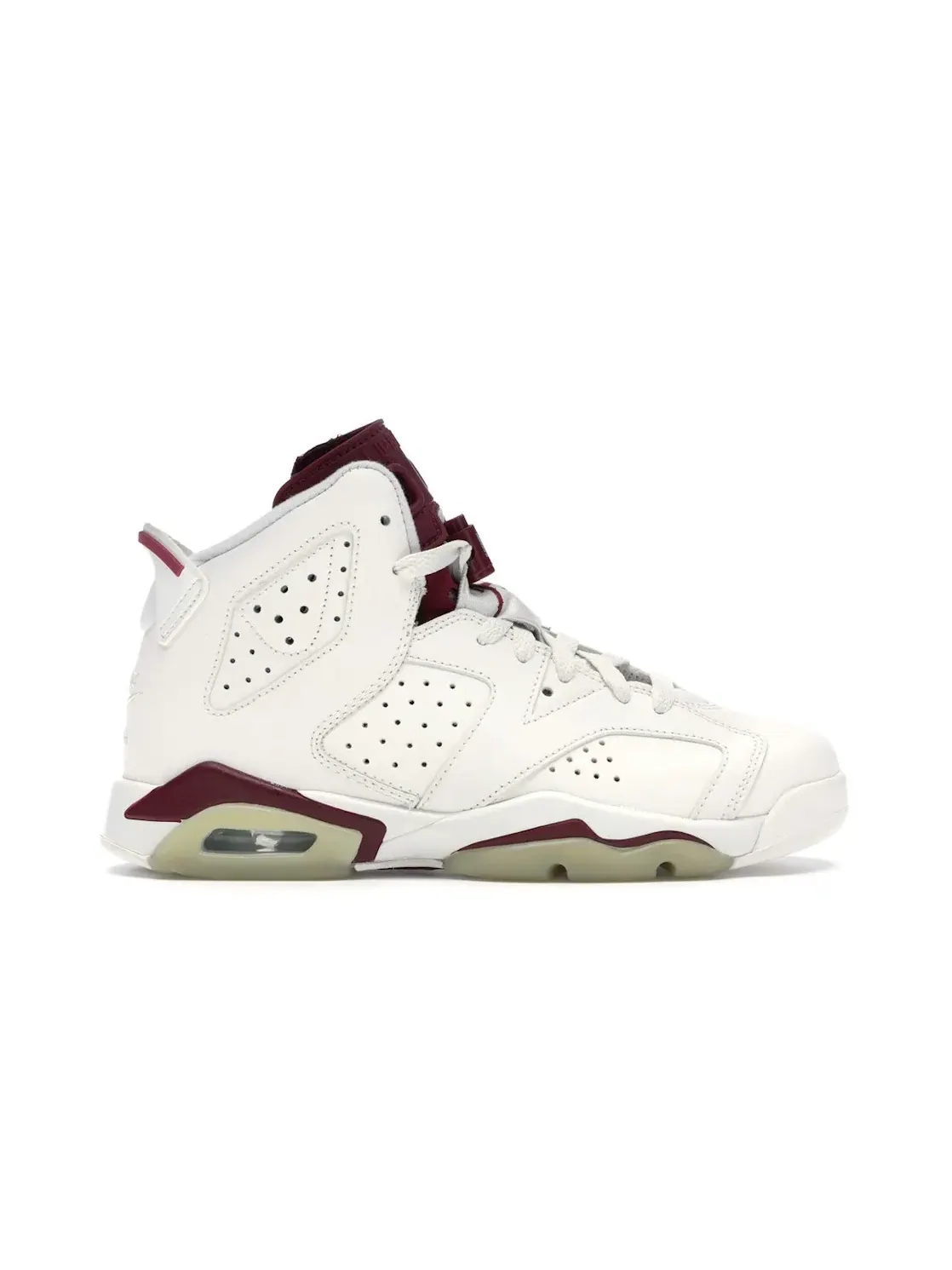 Детские кроссовки Lifestyle с цветовой гаммой Off White/New Maroon Jordan 6 Retro — изображение 1 из 4, белый