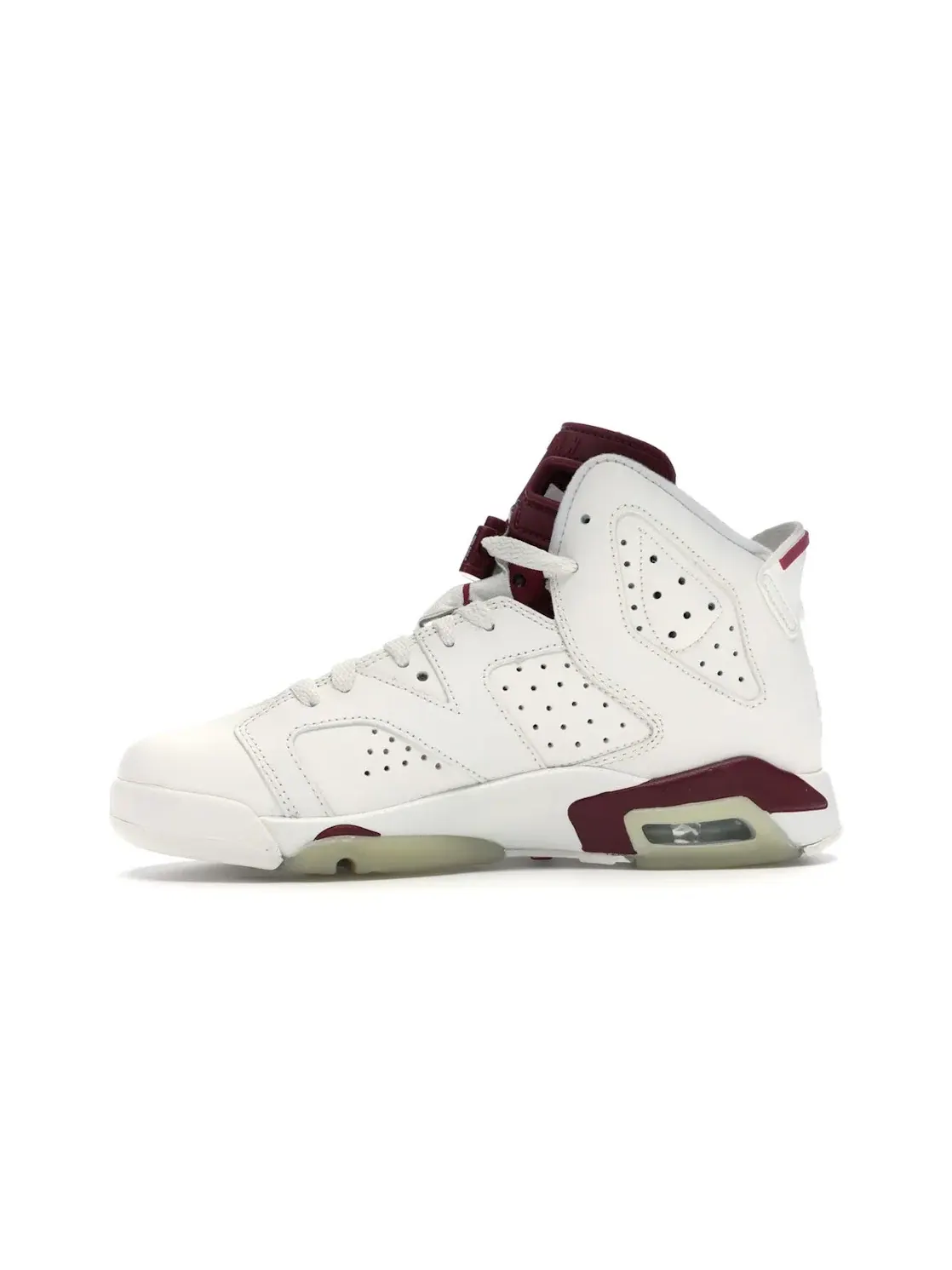Детские кроссовки Lifestyle с цветовой гаммой Off White/New Maroon Jordan 6 Retro — изображение 3 из 4, белый