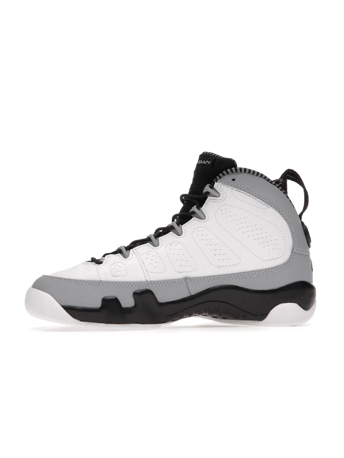 Детские кроссовки для мальчиков с повседневным стилем Jordan 9 Retro Jordan — изображение 3 из 4, белый/черный-серый