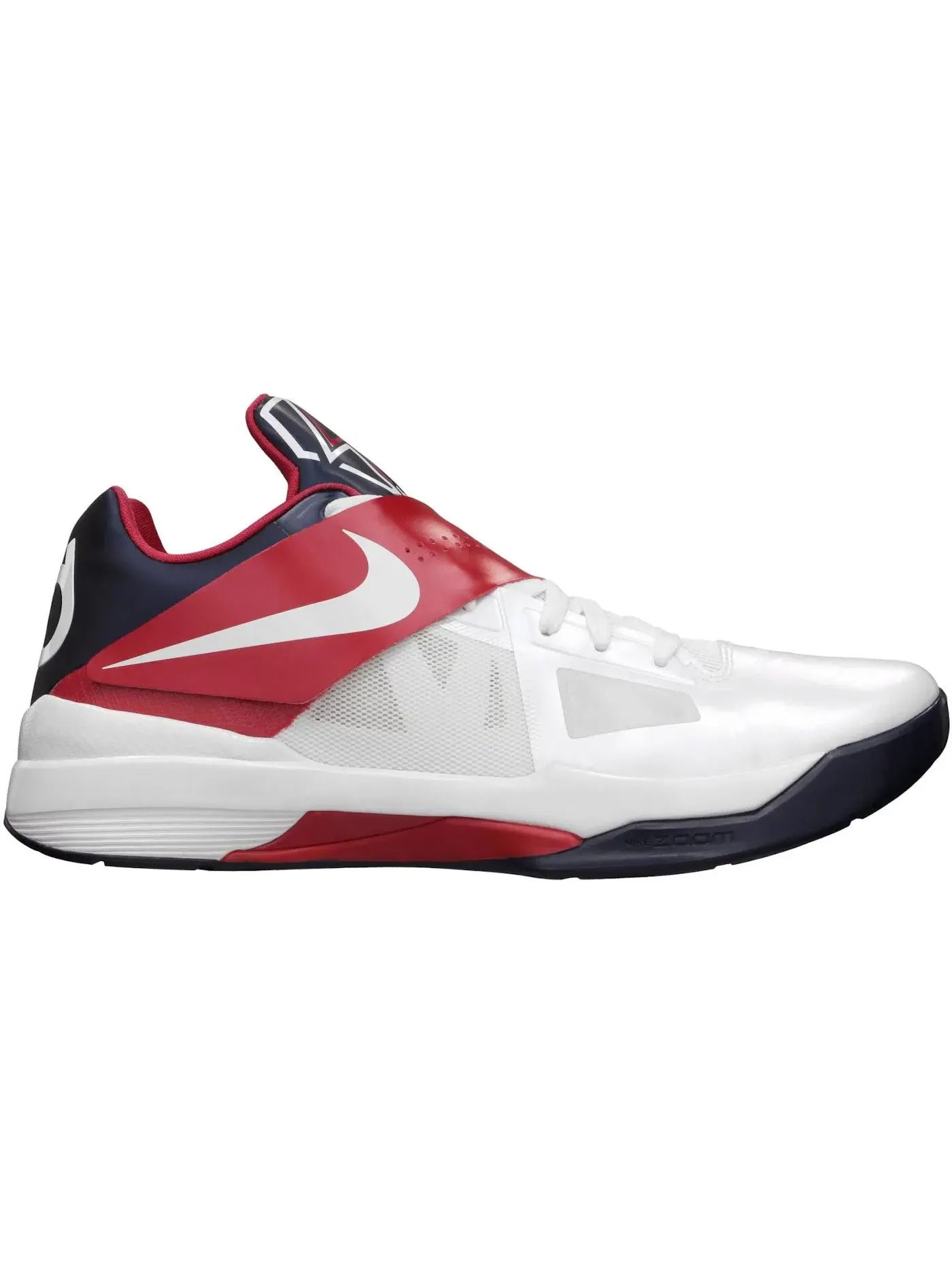 Мужские кроссовки для баскетбола Nike KD 4 — изображение 1 из 1, белый/белый--красный