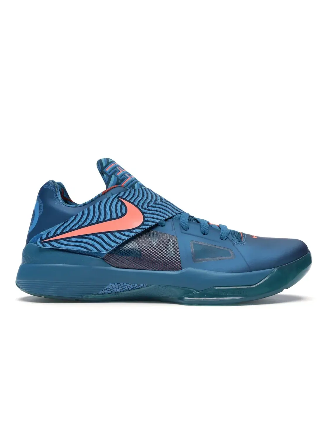 Мужские кроссовки с принтом Nike KD 4 — изображение 1 из 4, зеленый/темный-синий