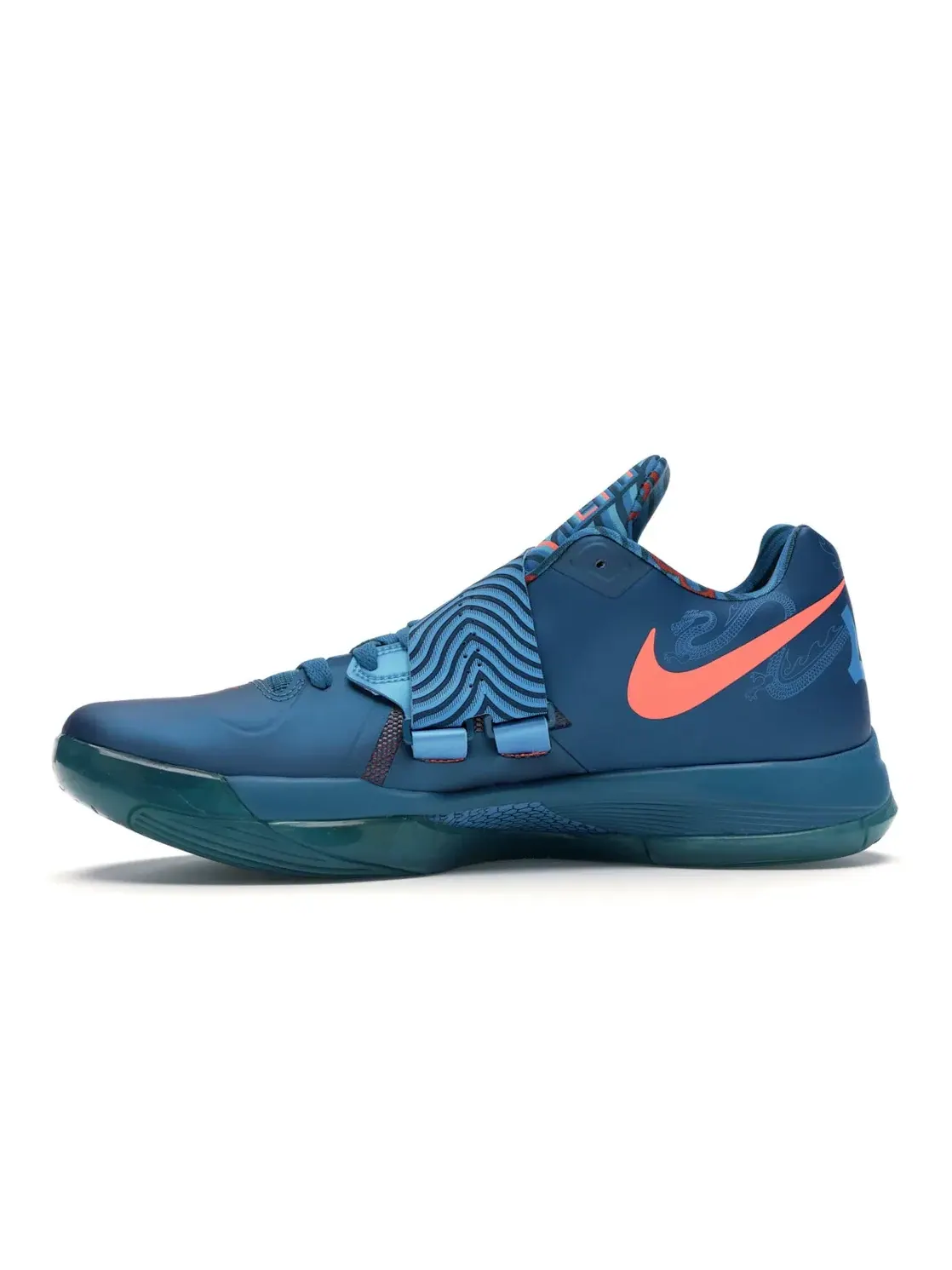 Мужские кроссовки с принтом Nike KD 4 — изображение 3 из 4, зеленый/темный-синий