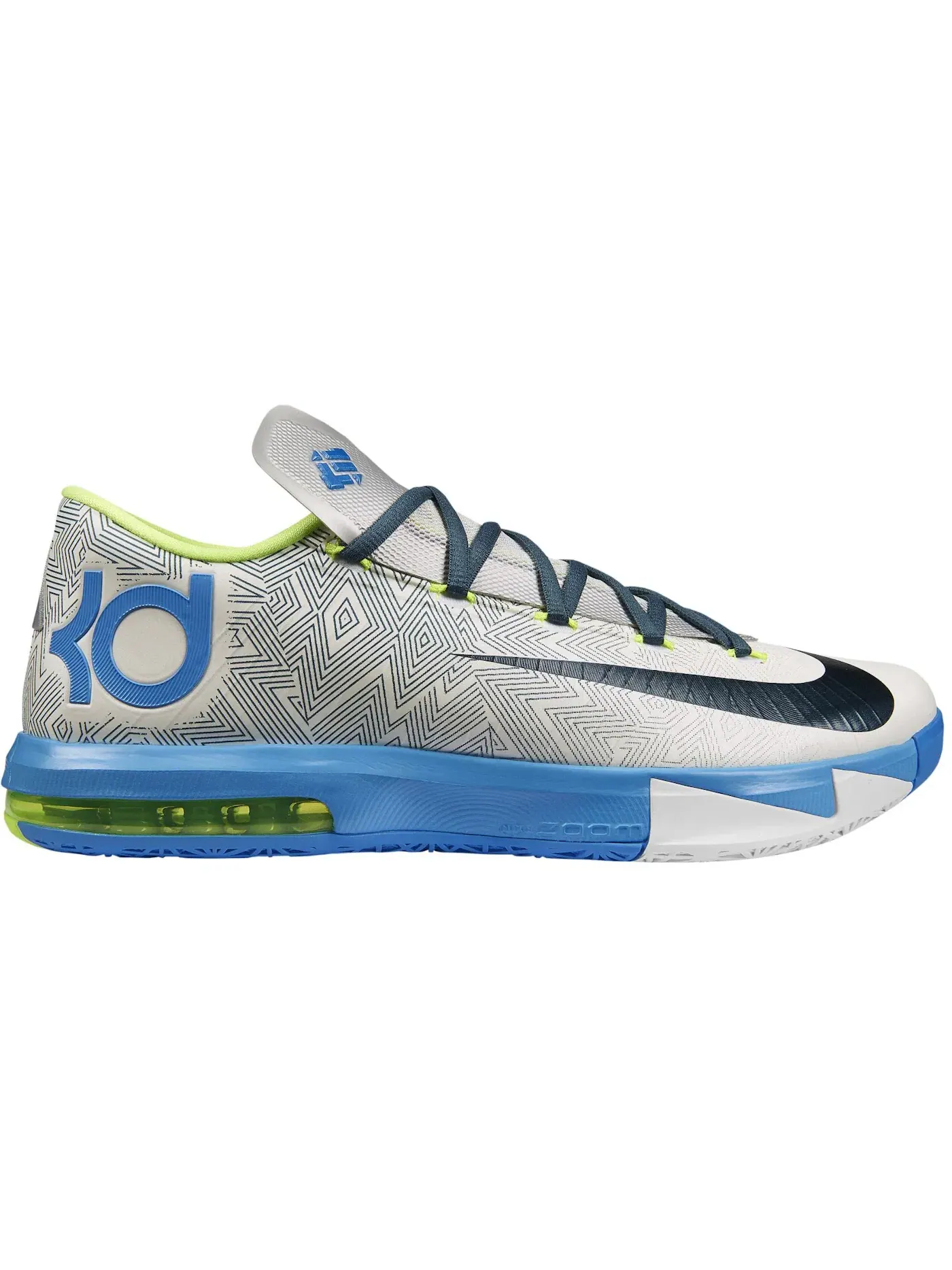 Мужские кроссовки для бега с высоким верхом Nike KD 6 Nike — изображение 1 из 1, платиновый/-синий