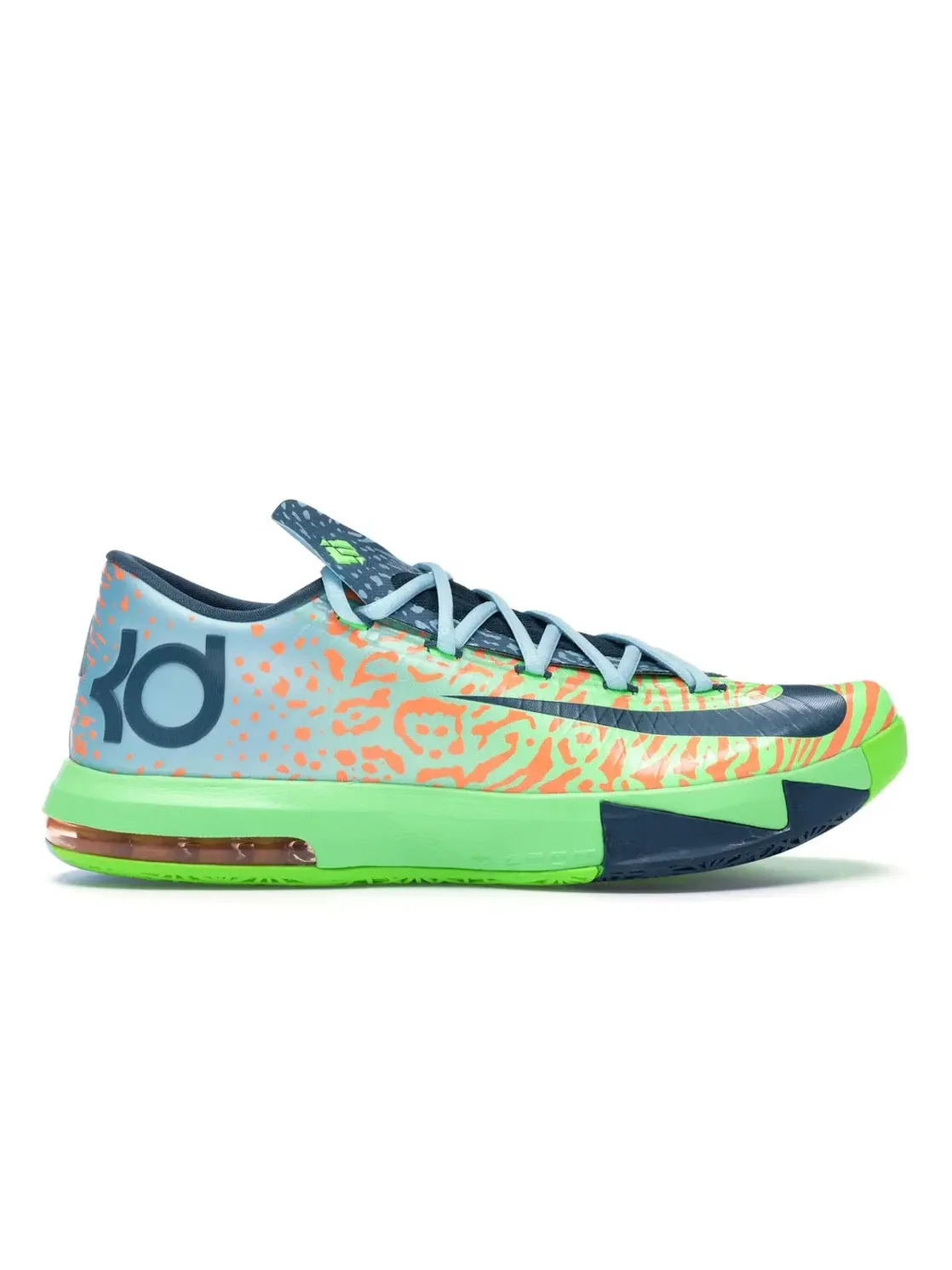 Мужские кроссовки для баскетбола Nike KD 6 — изображение 1 из 4, зеленый/-оранжевый