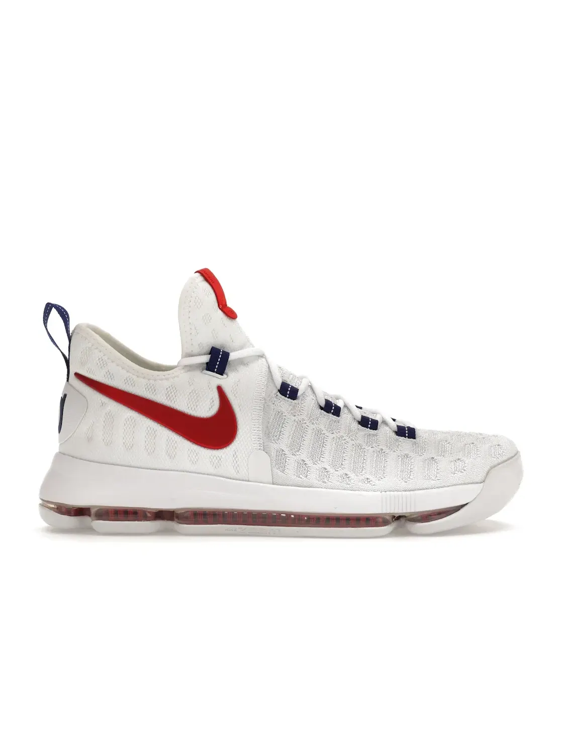 Мужские кроссовки с полнодлинной подошвой Zoom Air Nike KD 9 — изображение 1 из 4, белый/красный-синий