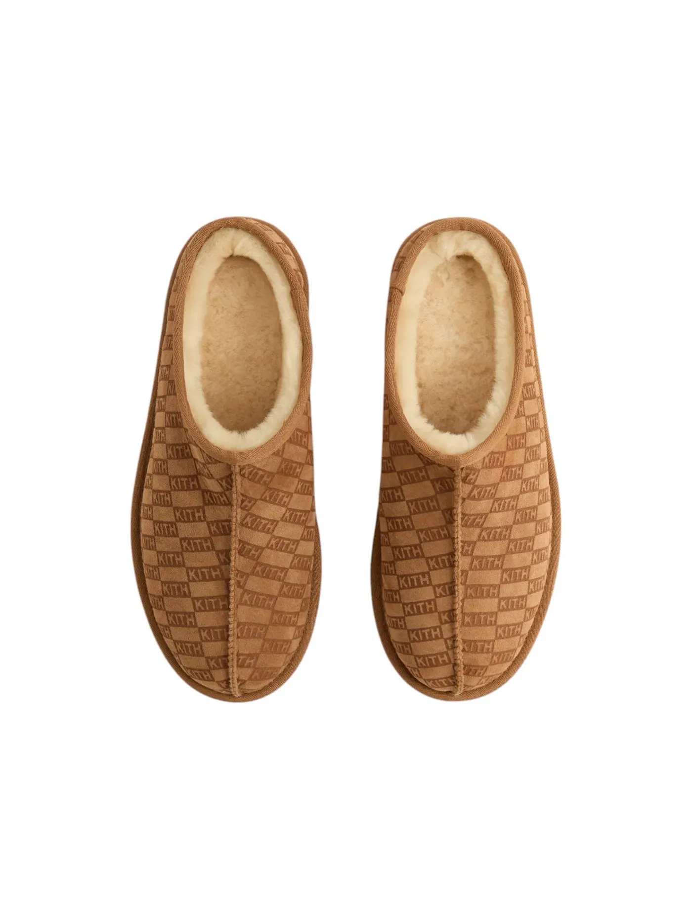Унисекс тапочки-шлепанцы из овчины Kith Kithmas Monogram Shearling Slippers, Loft — изображение 1 из 2