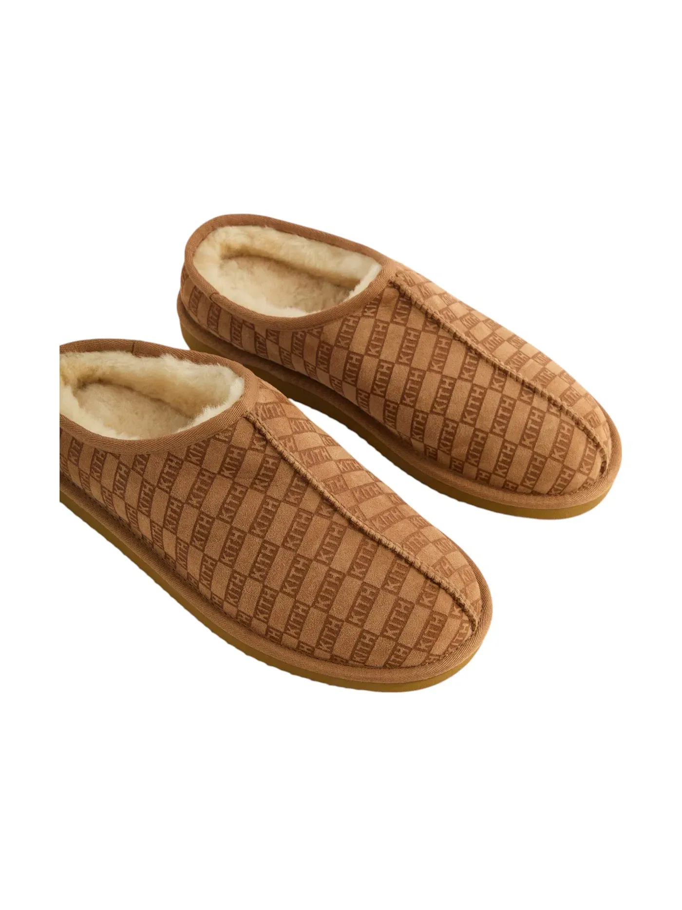 Унисекс тапочки-шлепанцы из овчины Kith Kithmas Monogram Shearling Slippers, Loft — изображение 2 из 2
