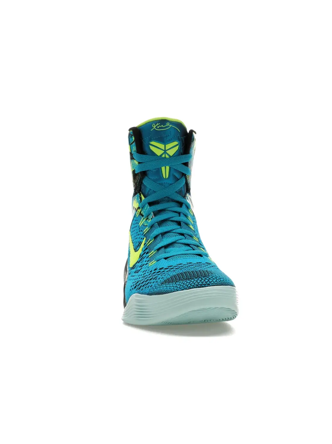 Мужские кроссовки для баскетбола высокие Nike Kobe 9 Elite, Neon Turquoise/Volt — изображение 2 из 4