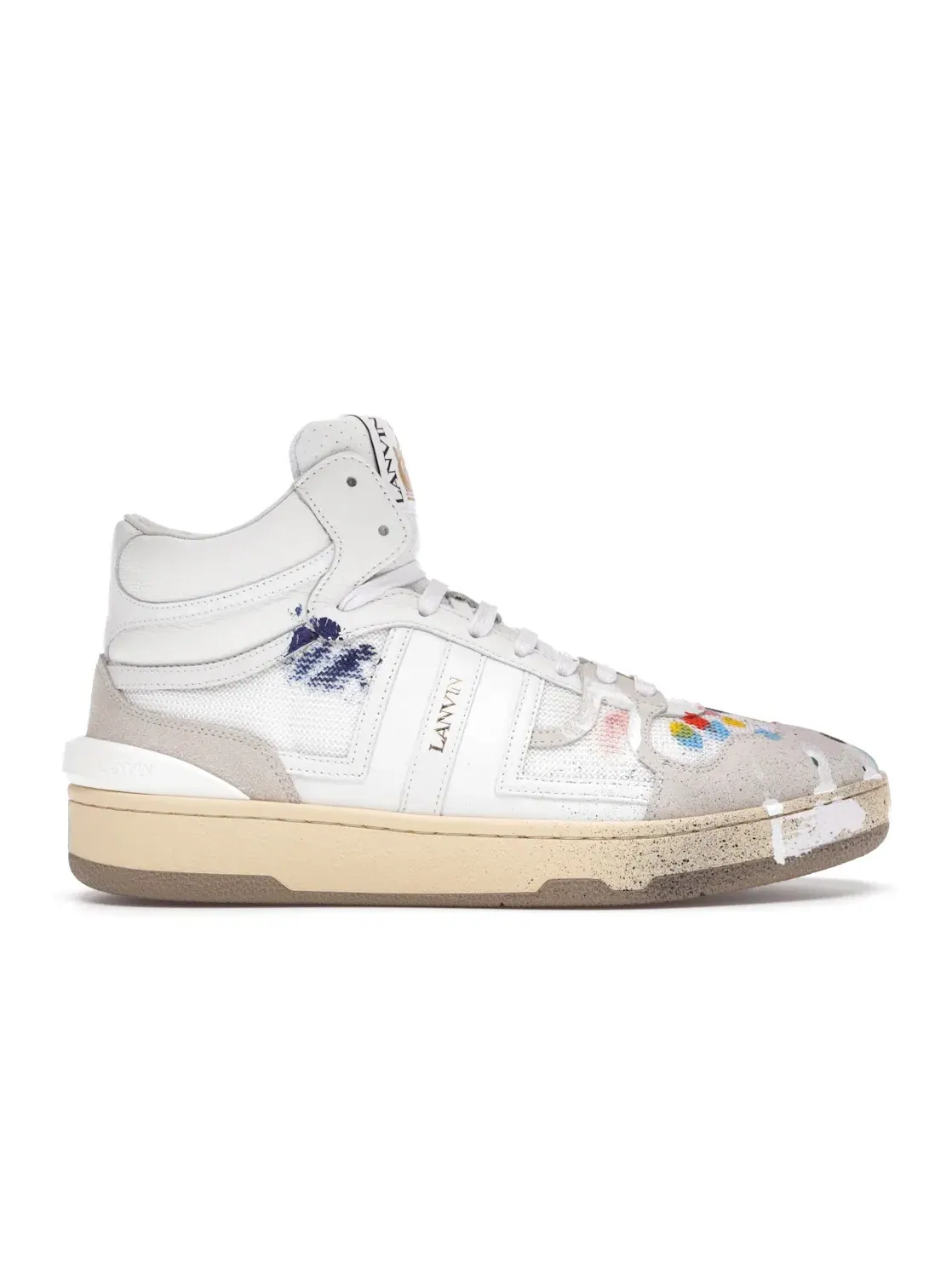 Мужские кроссовки с принтом Lanvin Clay High Top Lanvin — изображение 1 из 4, белый мульти