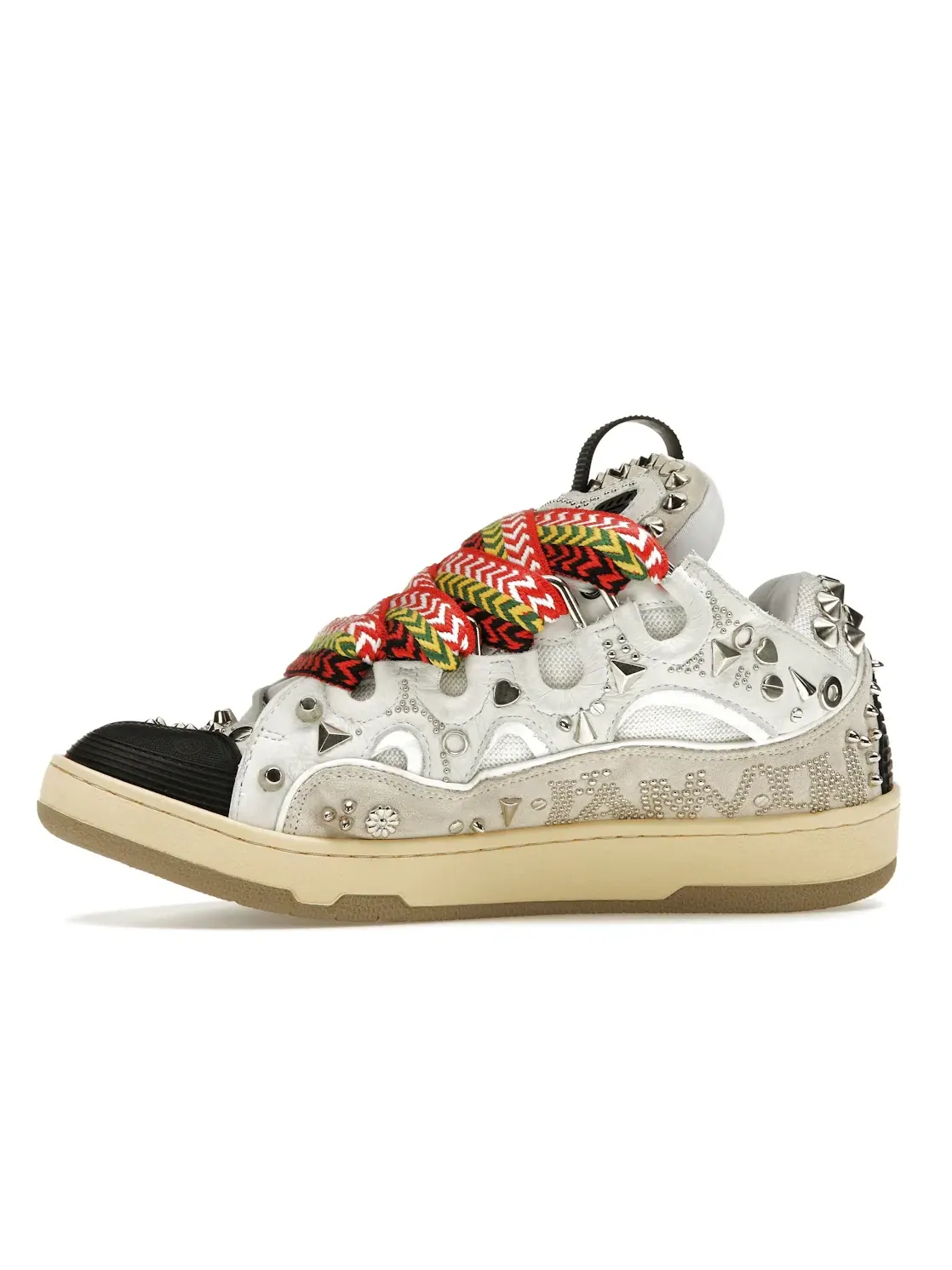 Мужские кроссовки с принтом Lanvin Curb Sneaker Lanvin — изображение 3 из 4, белый/черный/мульти
