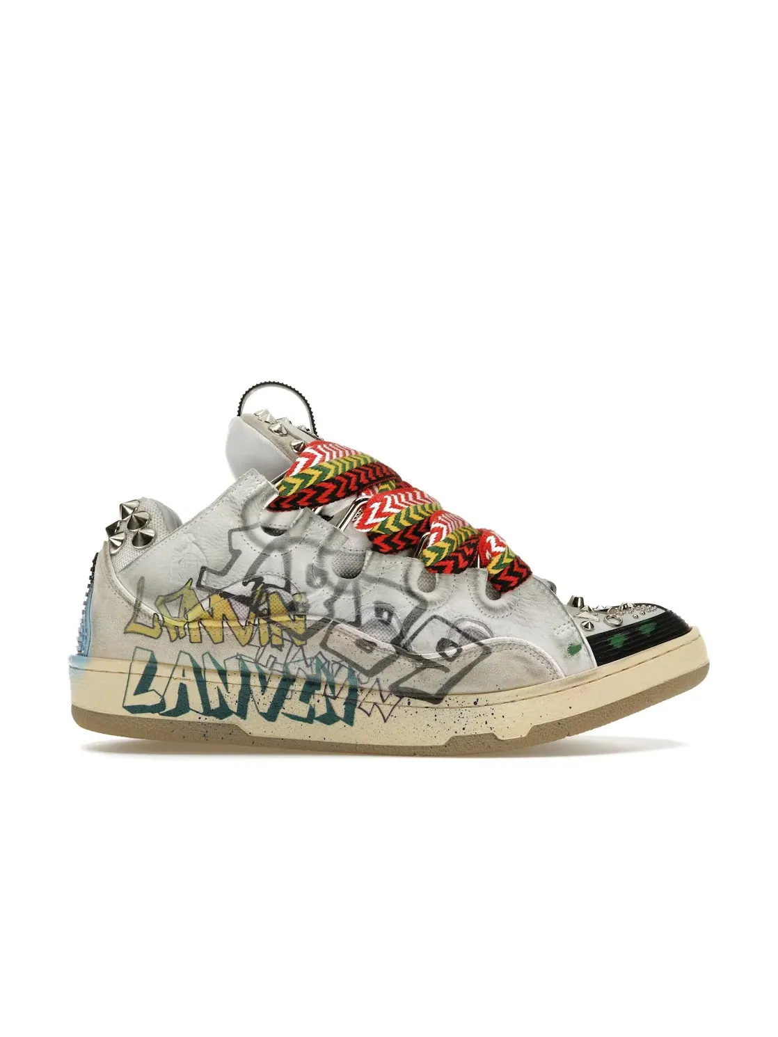 Женские кроссовки с принтом Lanvin Curb Sneaker — изображение 1 из 4, белый/черный/мульти