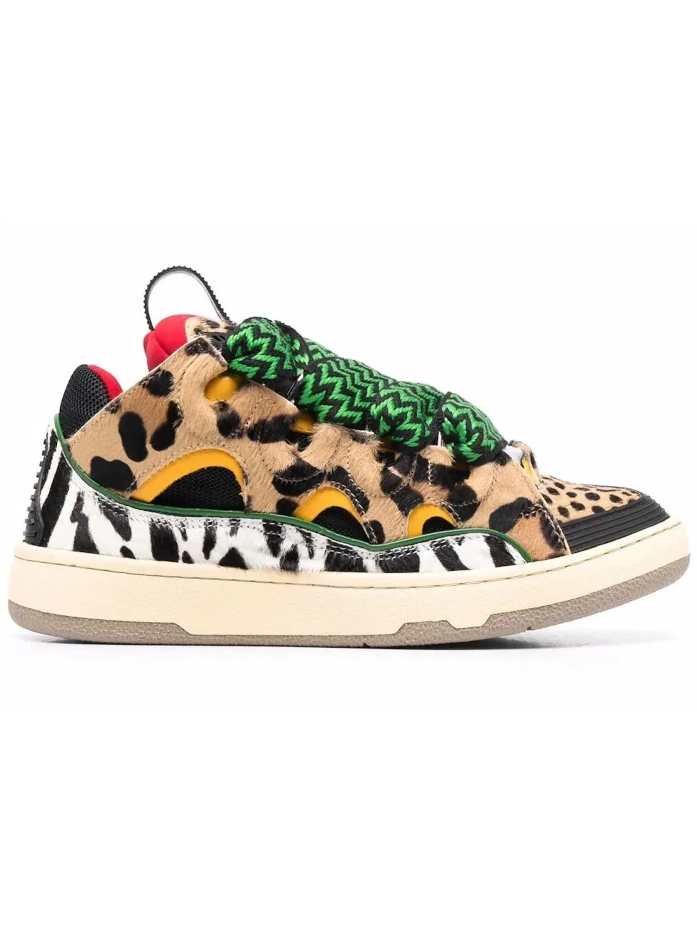 Женские кеды с леопардовым принтом Lanvin Curb Sneakers — изображение 1 из 1, коричневый