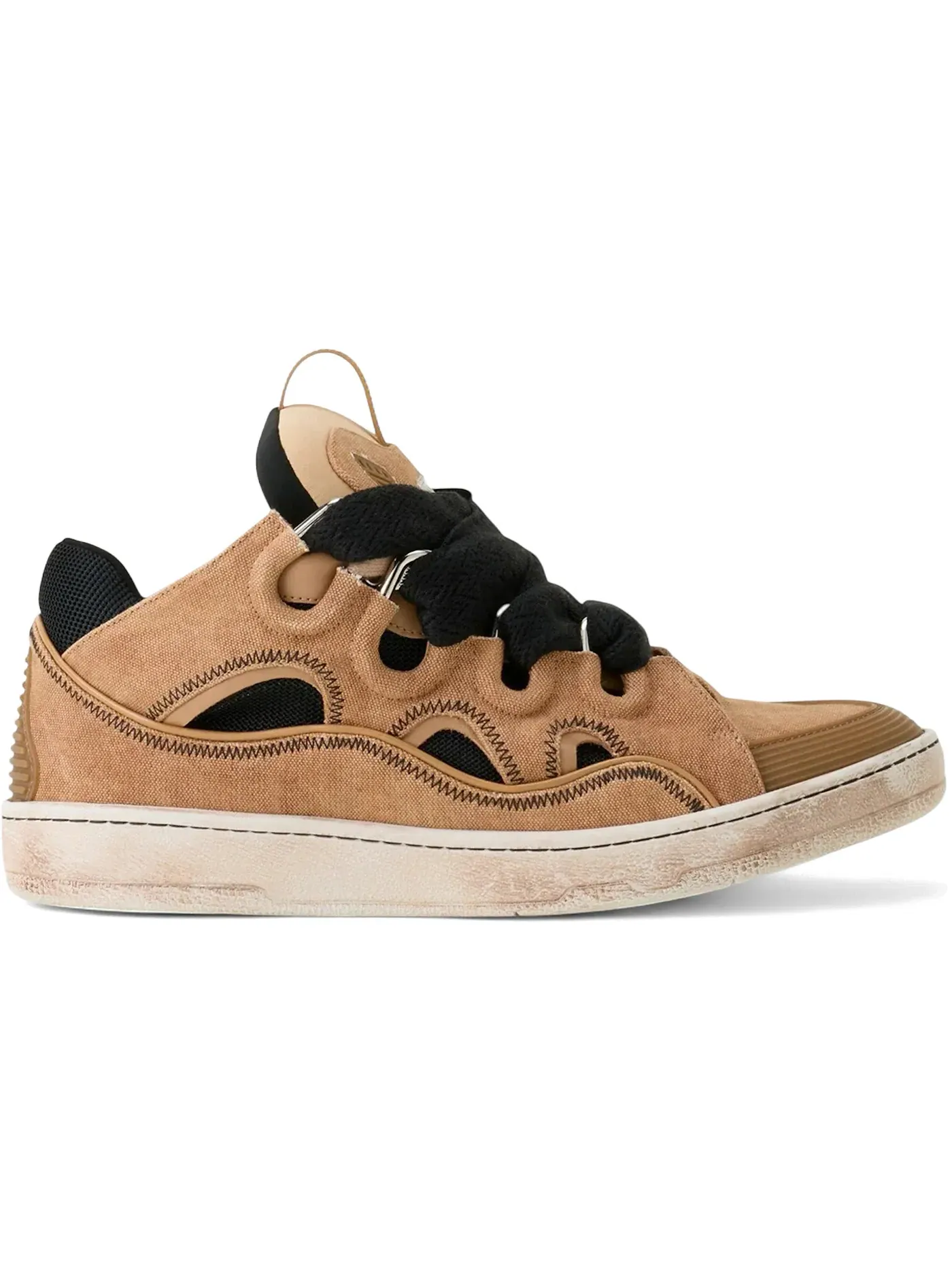 Мужские кеды с принтом Lanvin Leather Curb Lanvin, Camel Amber — изображение 1 из 1
