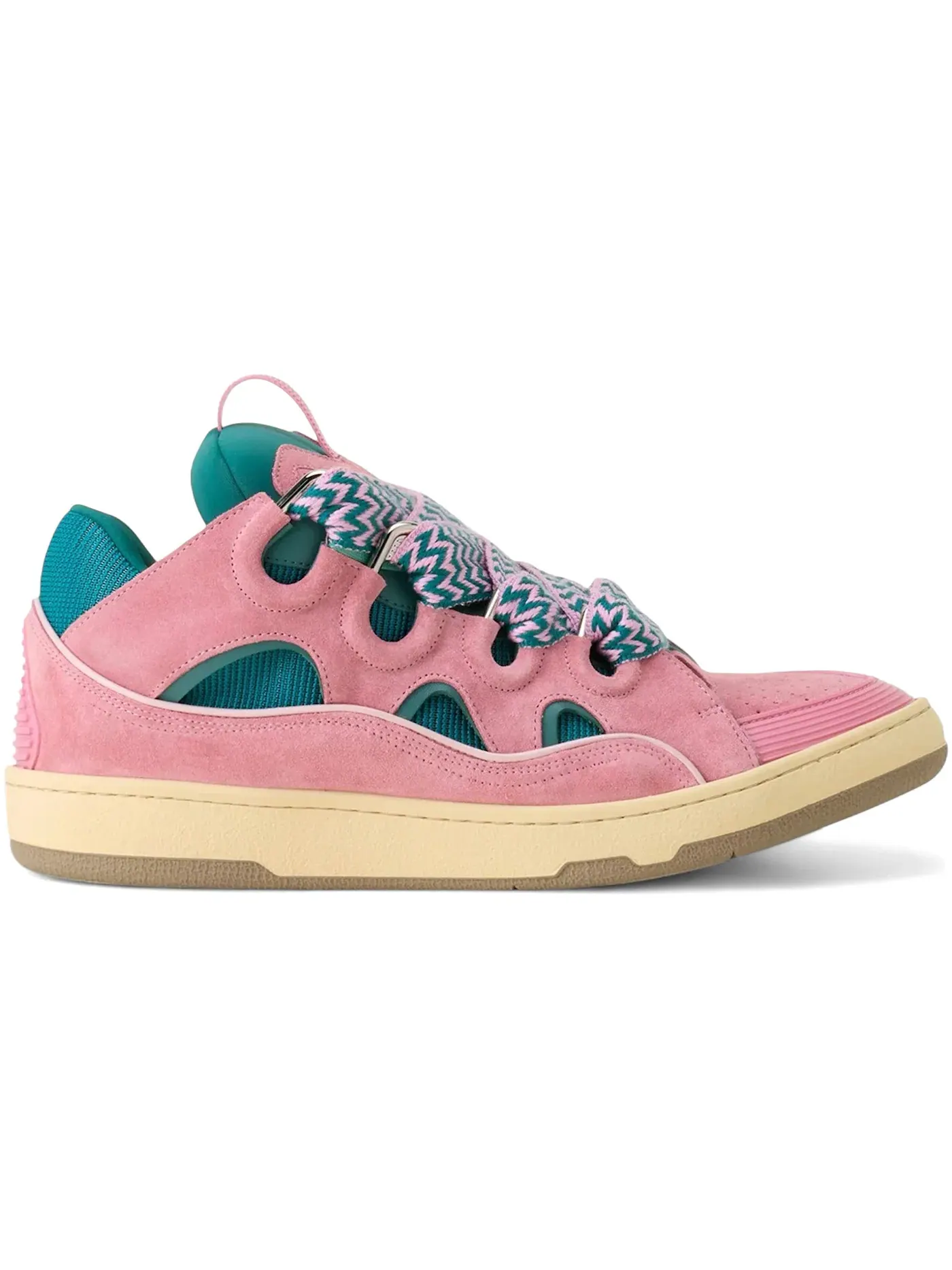 Мужские кроссовки с кожаным верхом Lanvin Leather Curb Lanvin — изображение 1 из 1, зеленый/розовый