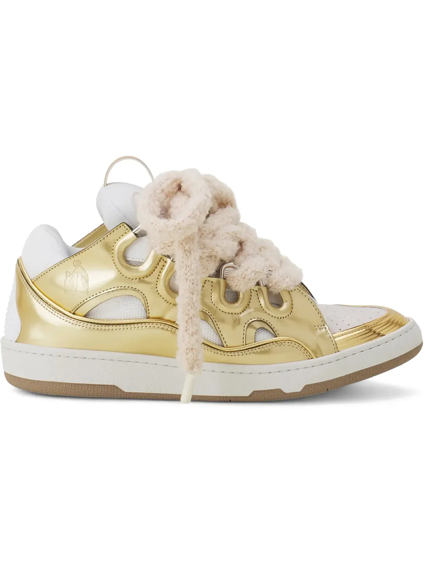 Мужские кроссовки с сетчатыми шнурками Lanvin Leather Curb Lanvin — изображение 1 из 1, золото