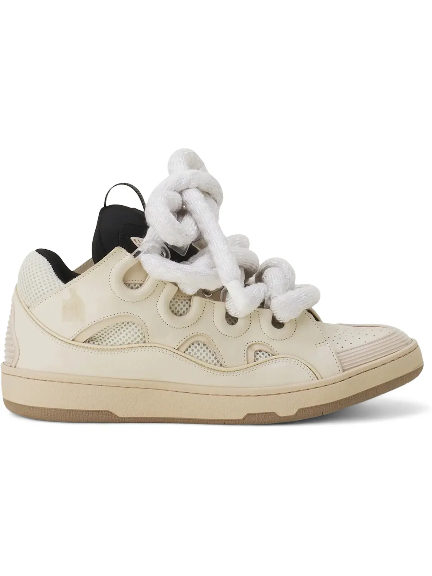 Мужские кеды с принтом Lanvin Leather Curb Lanvin — изображение 1 из 1, черный