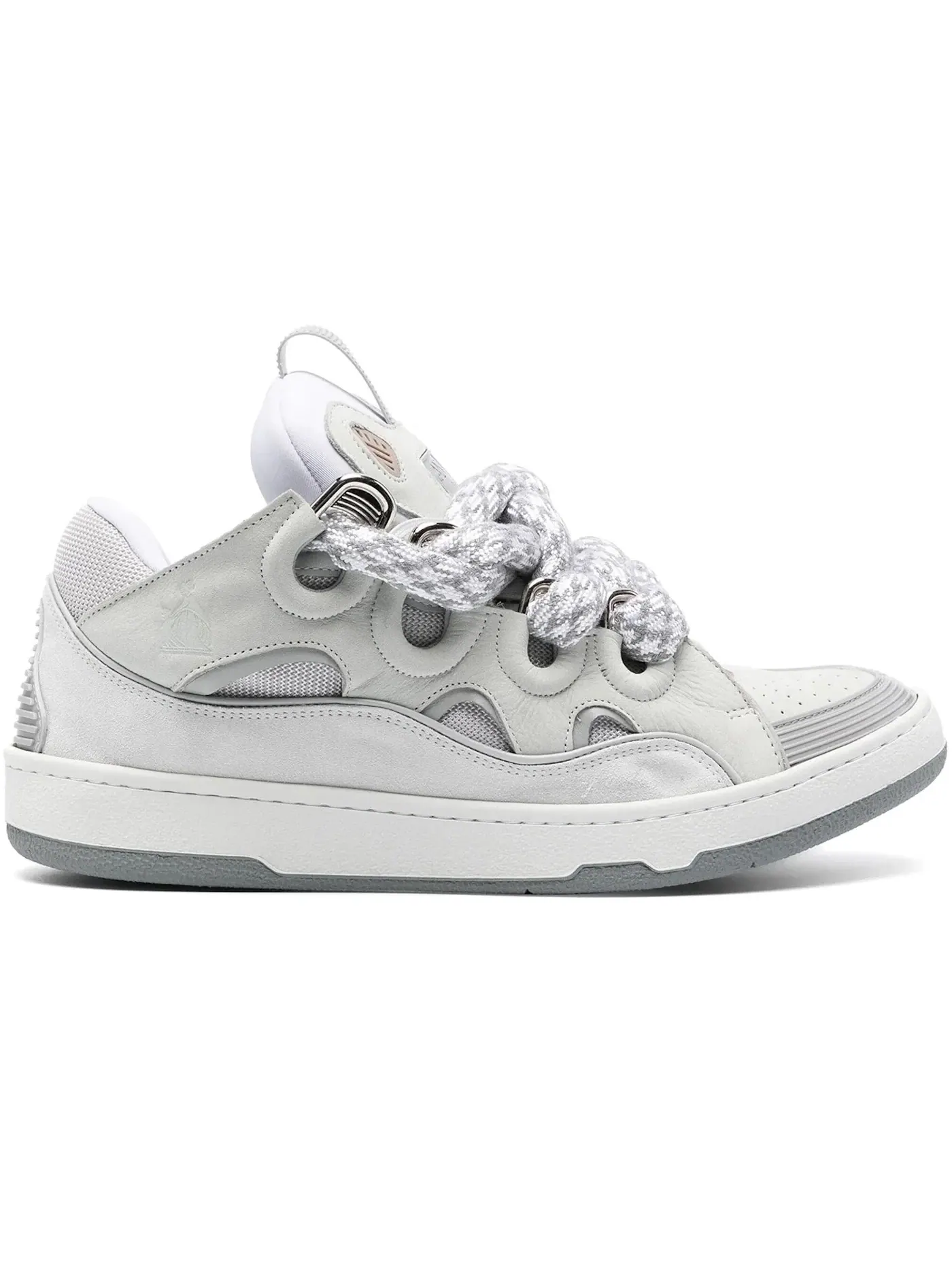 Мужские кроссовки с длинным язычком Lanvin Leather Curb — изображение 1 из 1, белый/серый