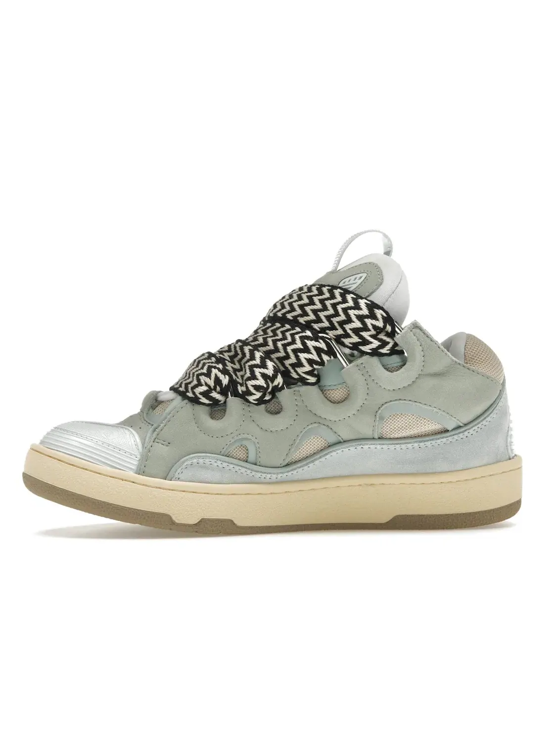 Мужские кроссовки кожаные Lanvin Leather Curb Sneaker Lanvin — изображение 3 из 4, бледный синий