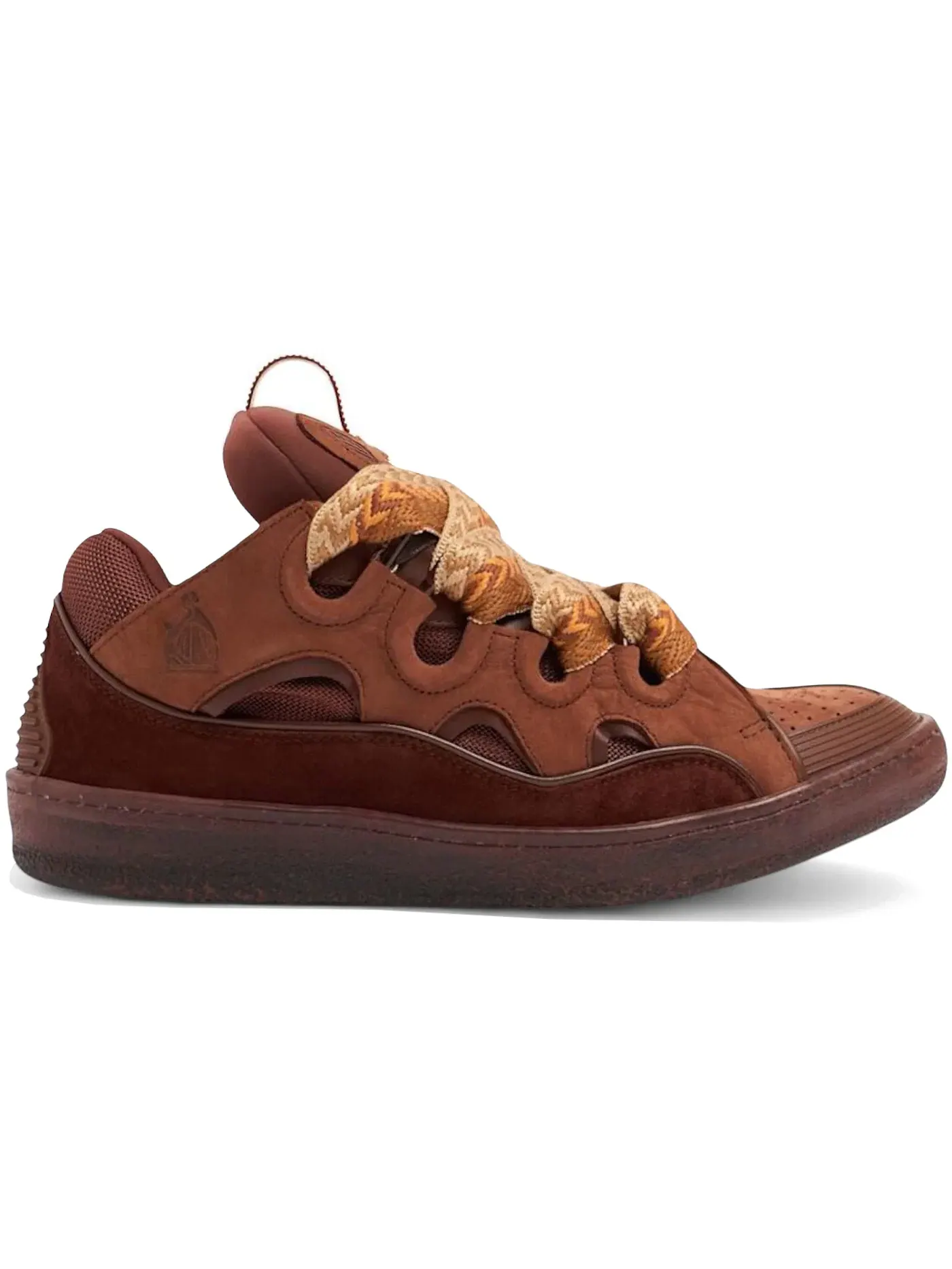 Мужские кроссовки с эффектом крапин Lanvin Leather Curb — изображение 1 из 1, коричневый