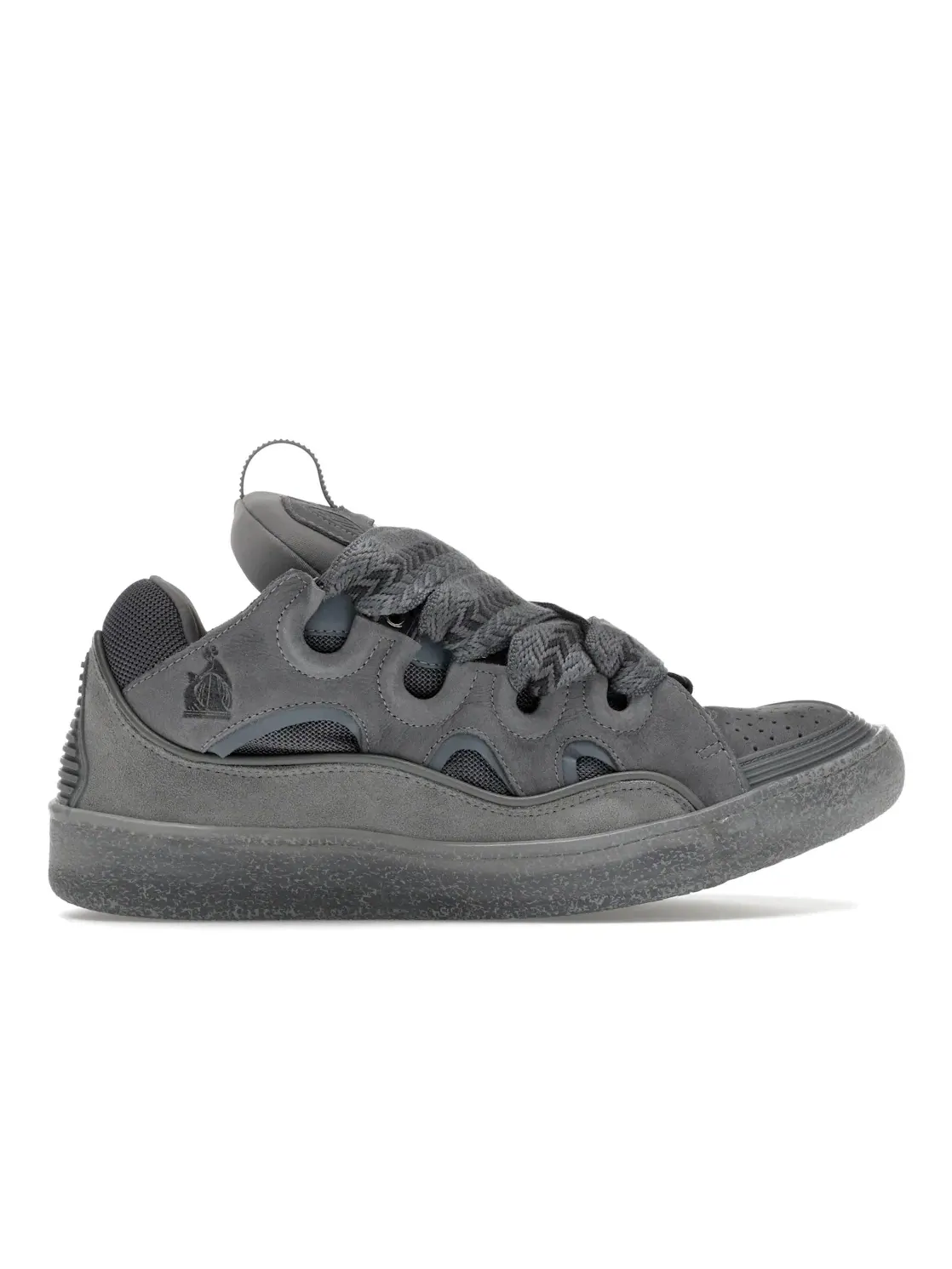 Мужские кроссовки с эффектом крапинок Lanvin Leather Curb — изображение 1 из 4, светлый серый