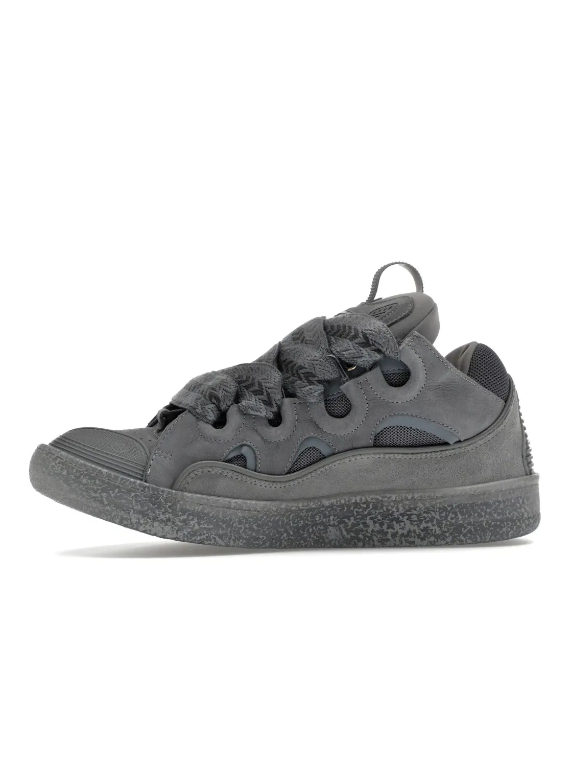 Мужские кроссовки с эффектом крапинок Lanvin Leather Curb — изображение 3 из 4, светлый серый