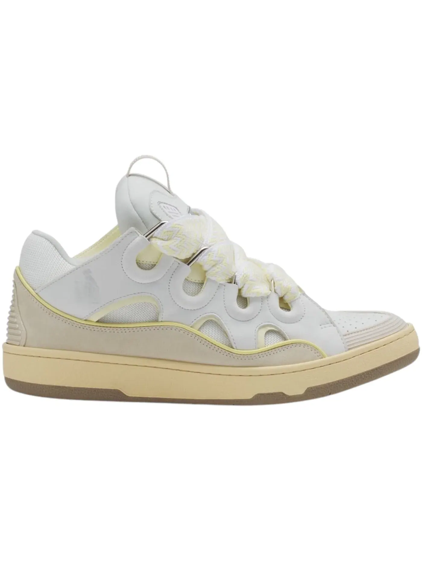 Мужские кроссовки кожаные Lanvin Leather Curb Lanvin — изображение 1 из 1, белый бежевый