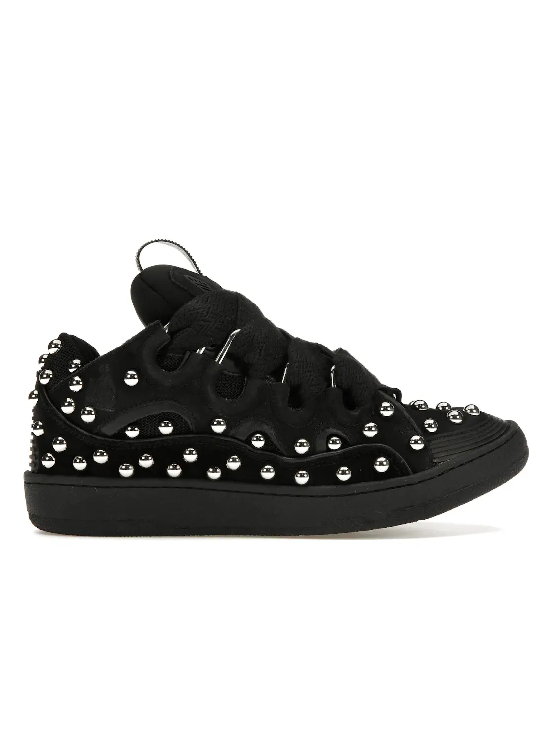 Мужские кроссовки с шипами Lanvin Studded Leather Curb Sneaker Lanvin — изображение 1 из 4, черный/черный