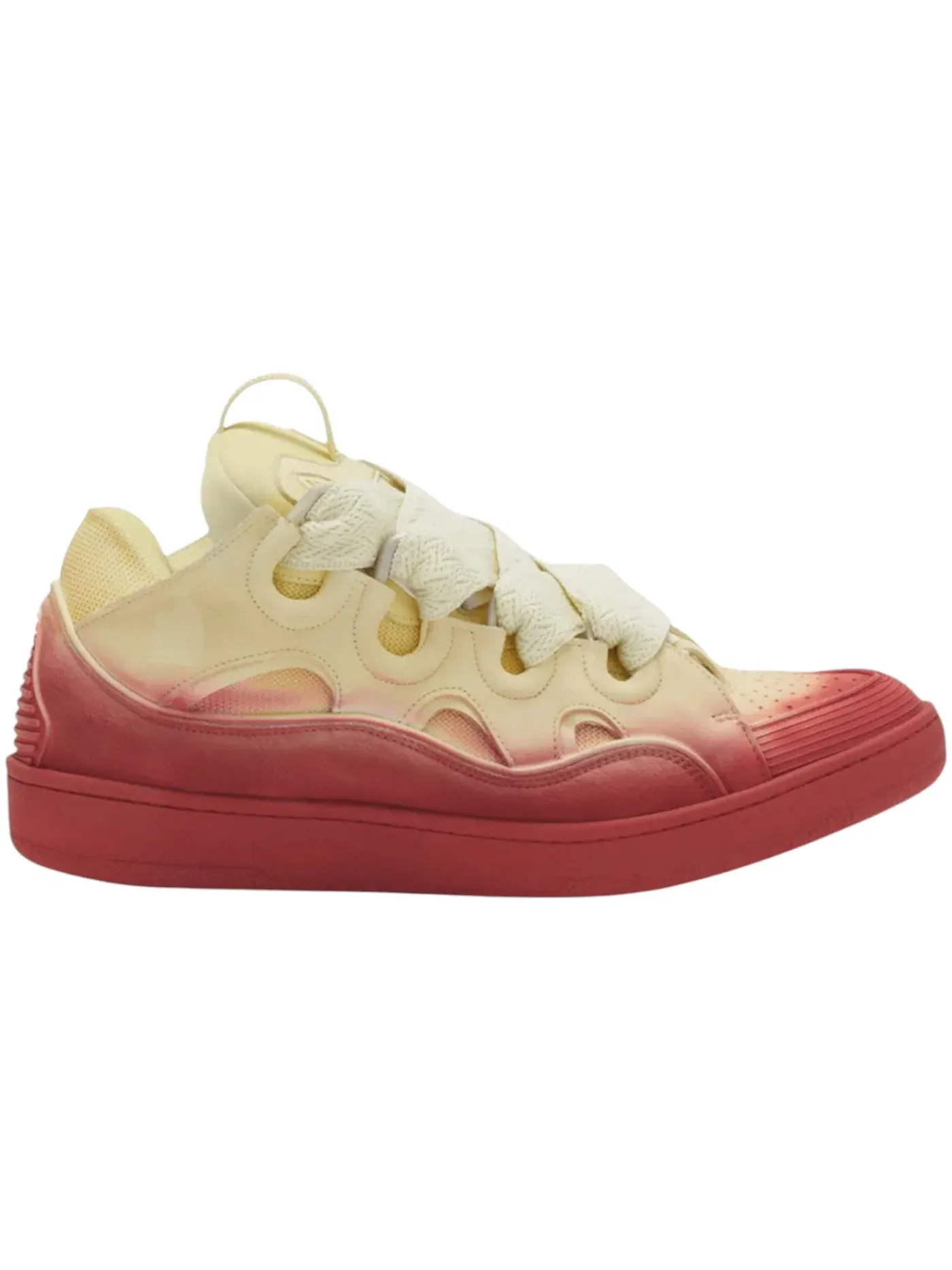 Мужские кожаные кроссовки с цепью Leather Curb Radiant Sneakers Lanvin — изображение 1 из 1, красный