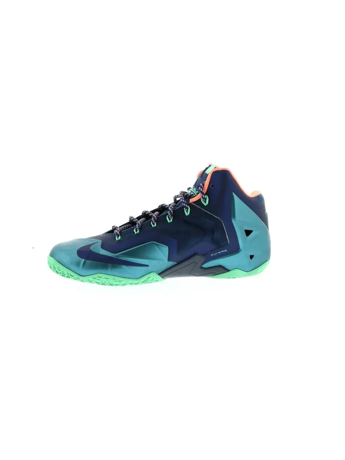 Мужские кроссовки с высокой посадкой Nike LeBron 11 — изображение 3 из 4, синий/зеленый--розовый