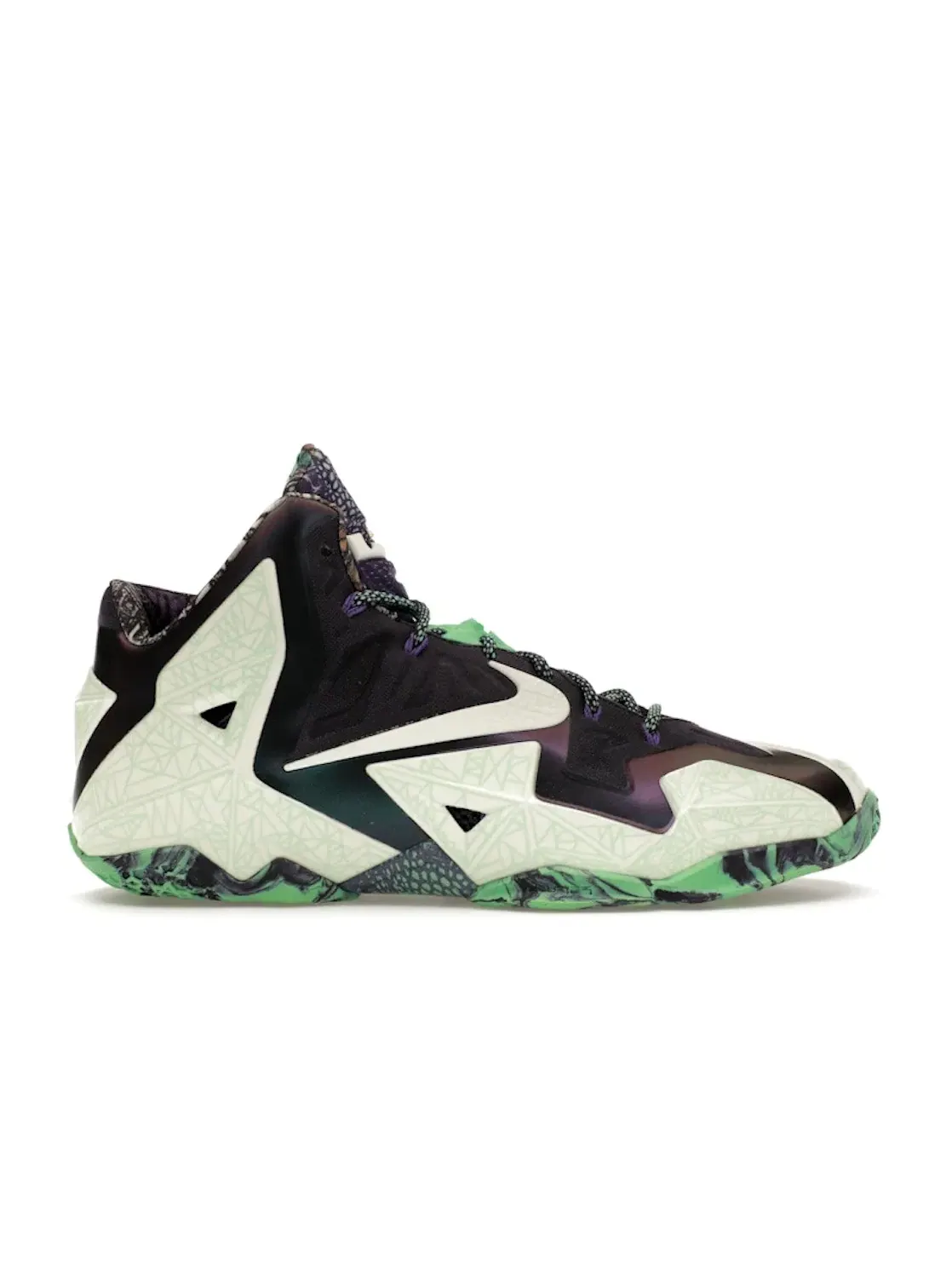 Мужские кроссовки с принтом Nike LeBron 11 — изображение 1 из 4, зеленый-фиолетовый