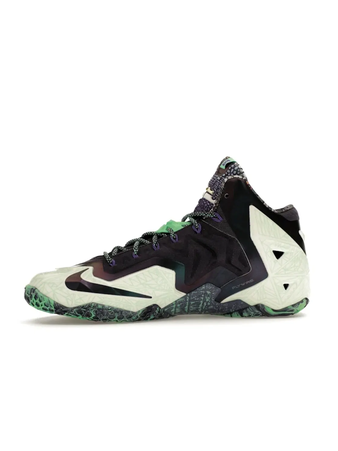 Мужские кроссовки с принтом Nike LeBron 11 — изображение 3 из 4, зеленый-фиолетовый