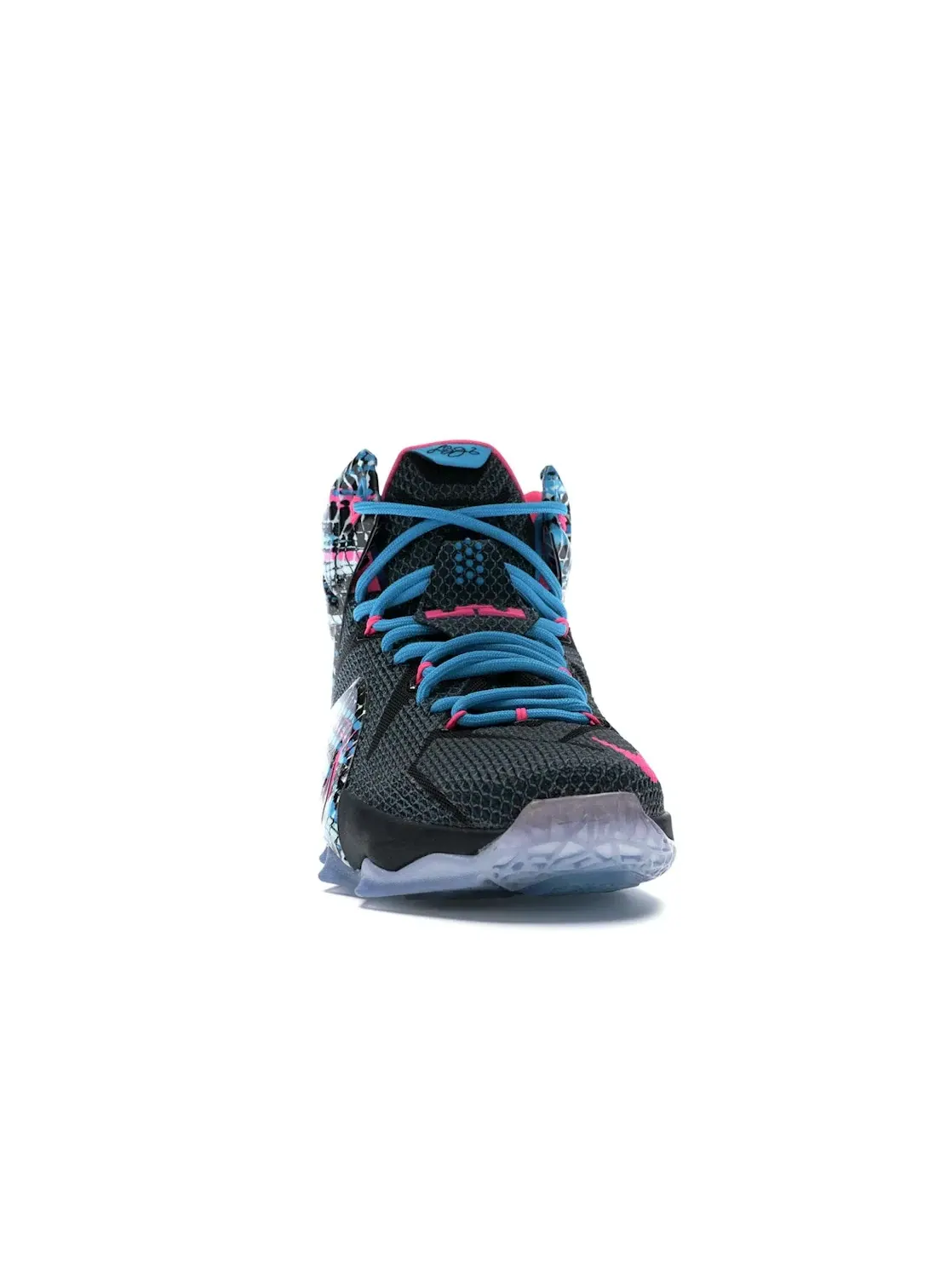 Мужские кроссовки с высокой посадкой Nike LeBron 12 Nike — изображение 2 из 4, черный/розовый-синий