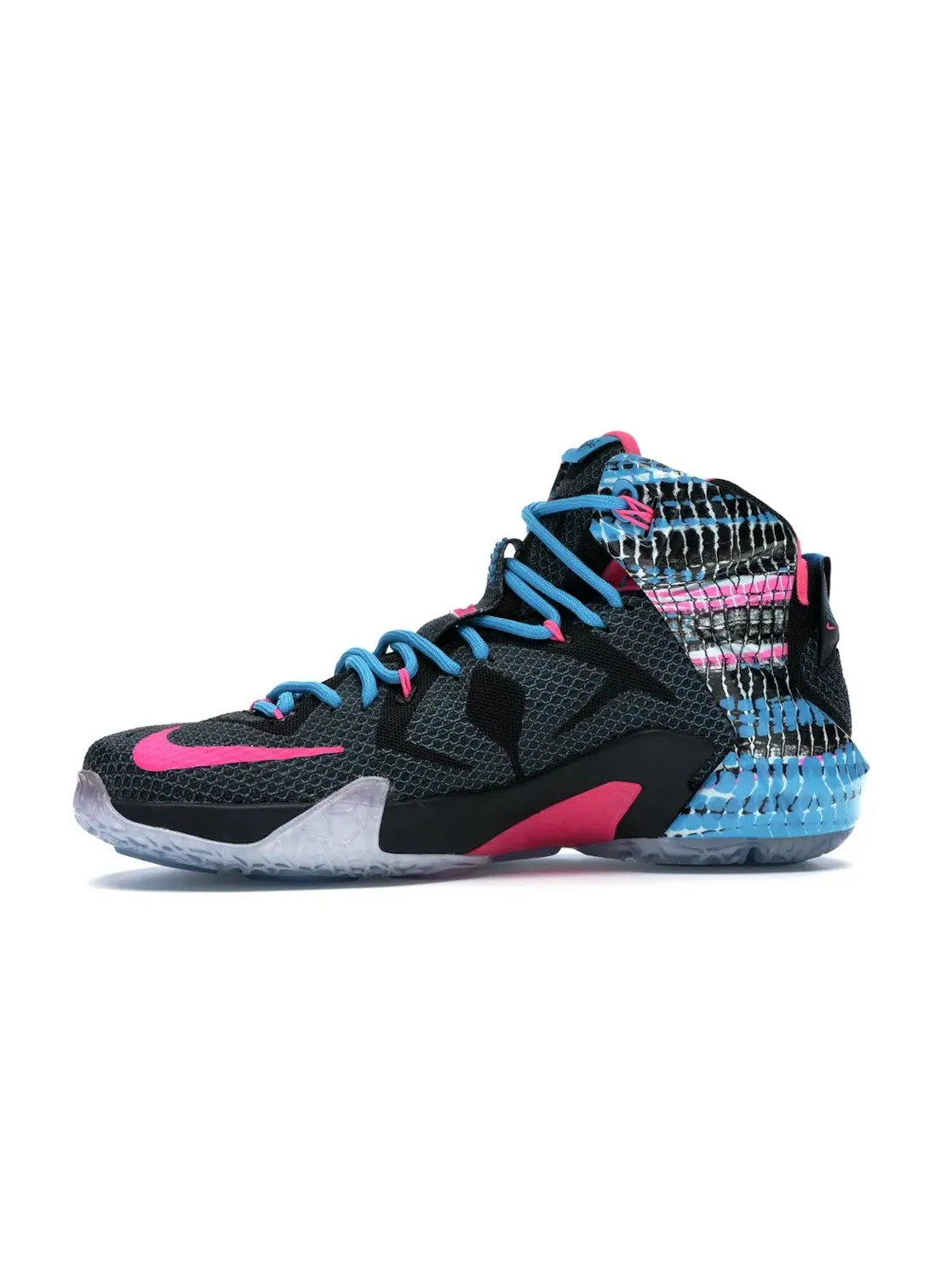 Мужские кроссовки с высокой посадкой Nike LeBron 12 Nike — изображение 3 из 4, черный/розовый-синий