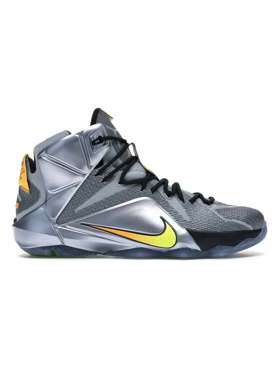 Мужские кроссовки для баскетбола Nike LeBron 12 — изображение 1 из 4, серый/яркий-черный