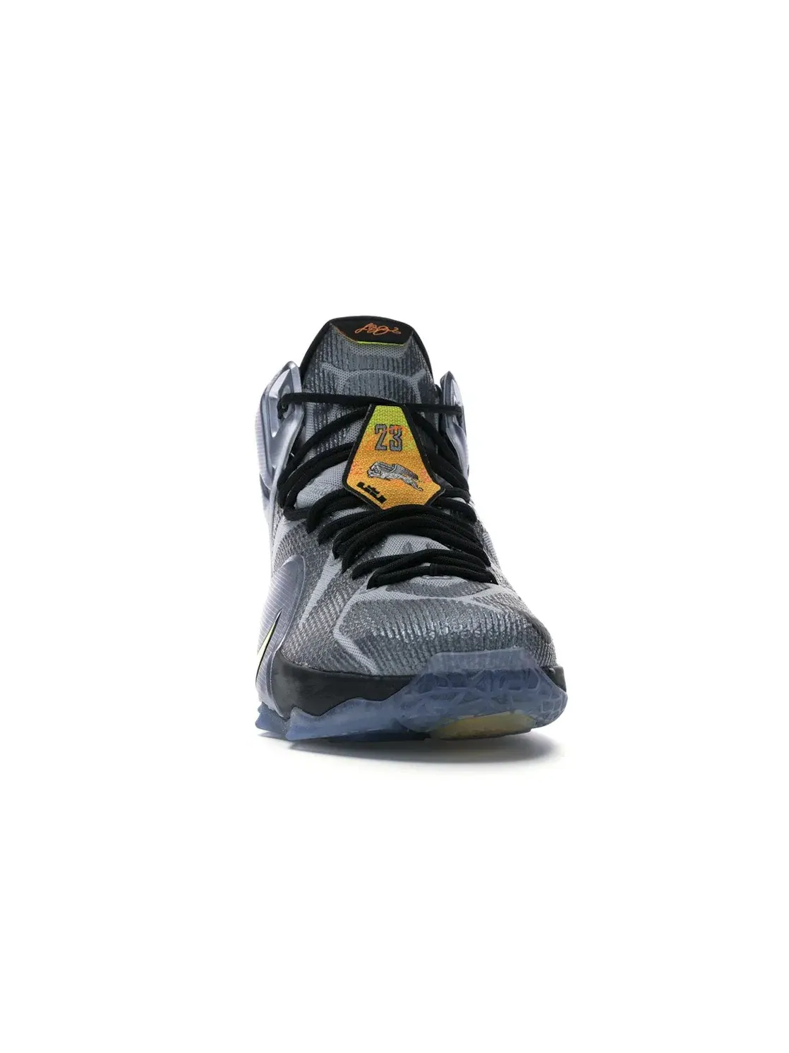 Мужские кроссовки для баскетбола Nike LeBron 12 — изображение 2 из 4, серый/яркий-черный