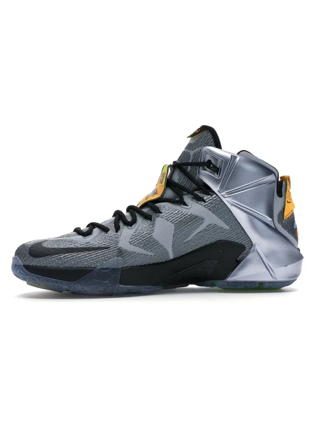 Мужские кроссовки для баскетбола Nike LeBron 12 — изображение 3 из 4, серый/яркий-черный