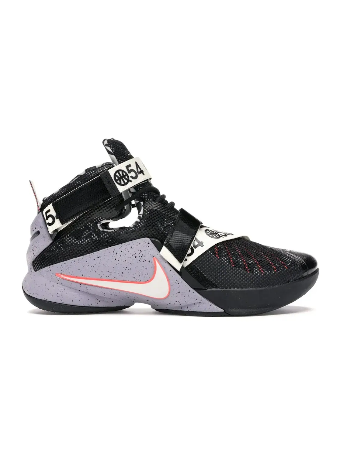Мужские кроссовки для баскетбола Nike LeBron Soldier 9 — изображение 1 из 4, черный/фиолетовый//белый