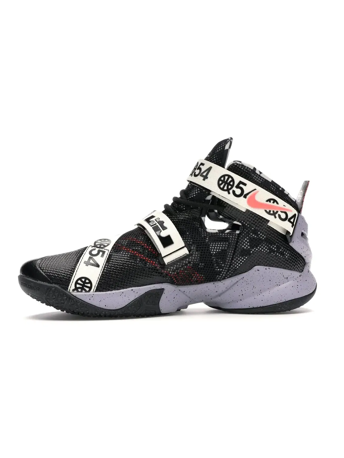 Мужские кроссовки для баскетбола Nike LeBron Soldier 9 — изображение 3 из 4, черный/фиолетовый//белый